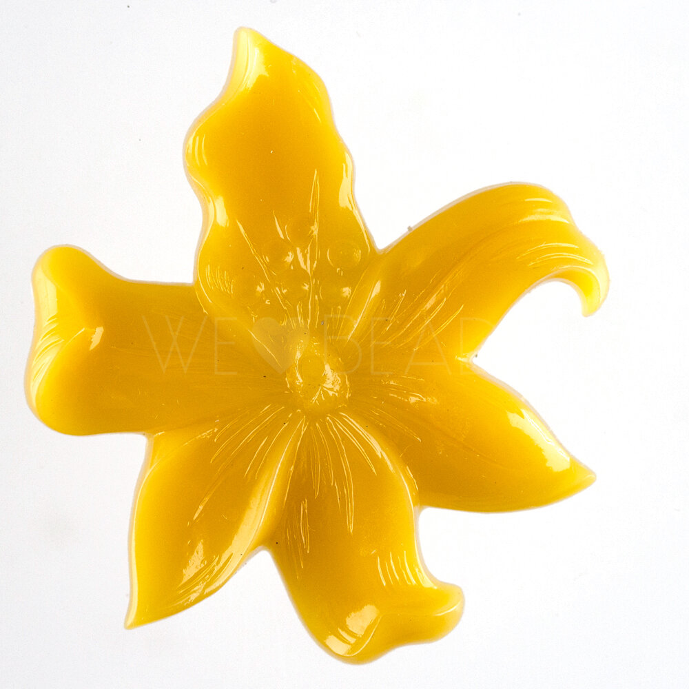 49mm Flower Cabochon in honey yellow