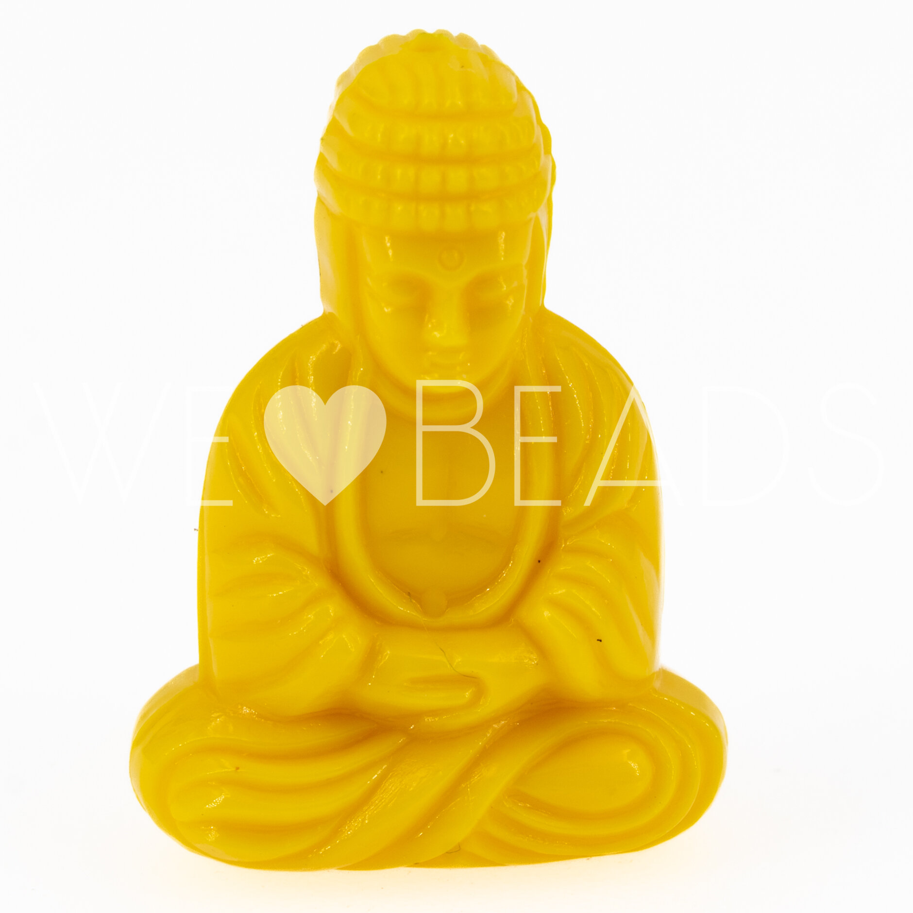 25x18 Buddha-Perle sitzend in sonnengelb Satt