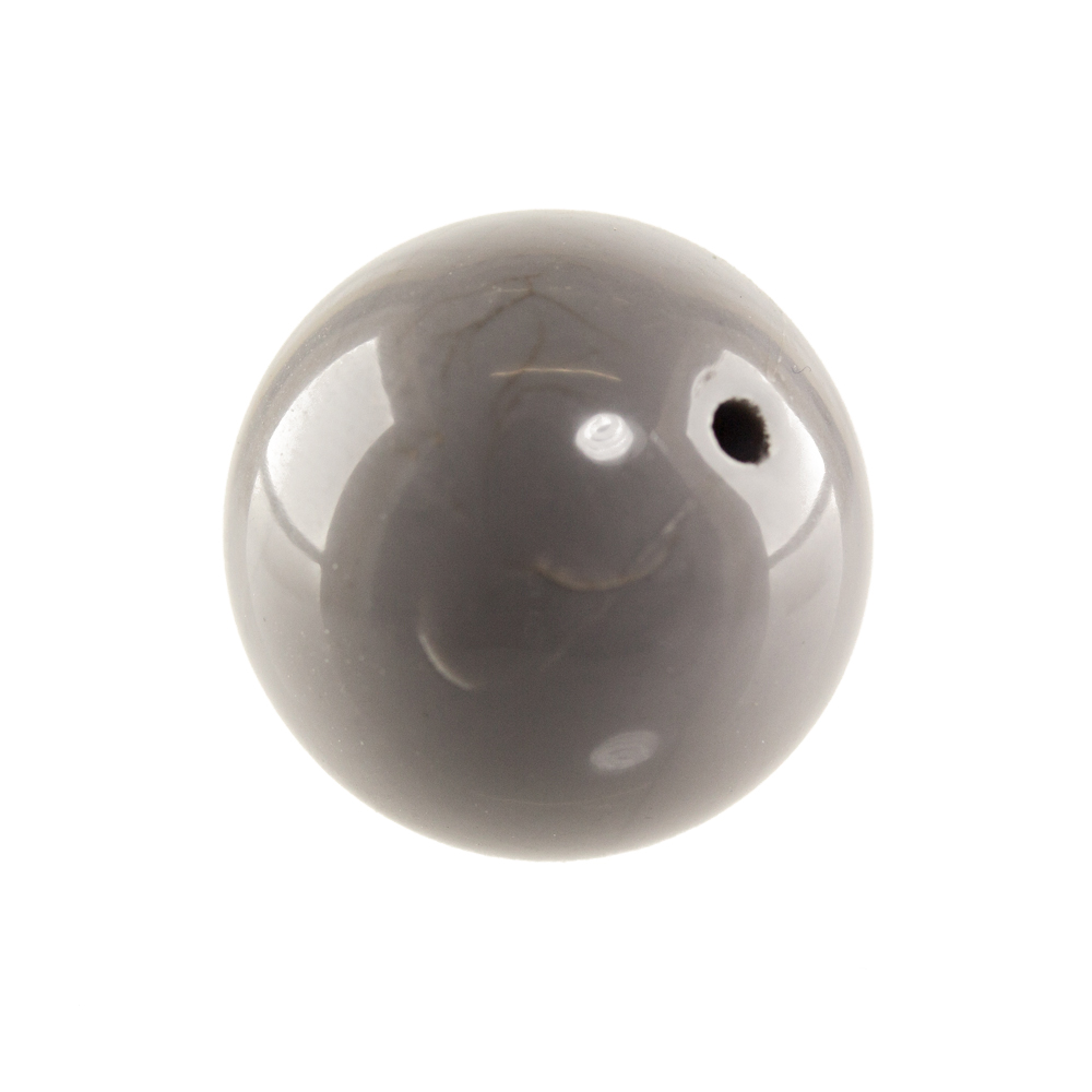 22mm Rundperle in  pinguin grau Satt