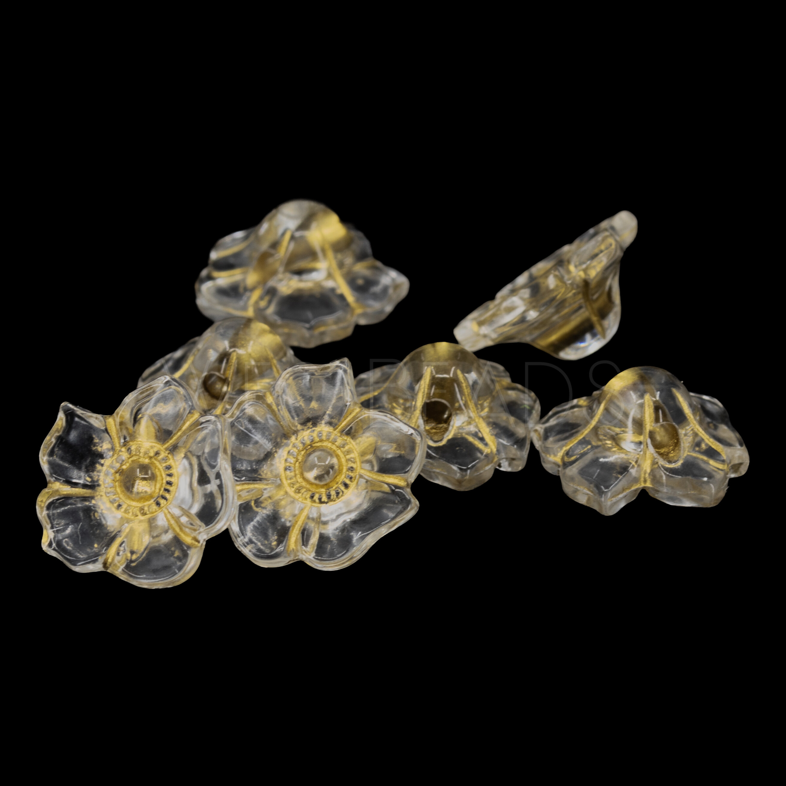 12mm Blume Knopf in Kristall
