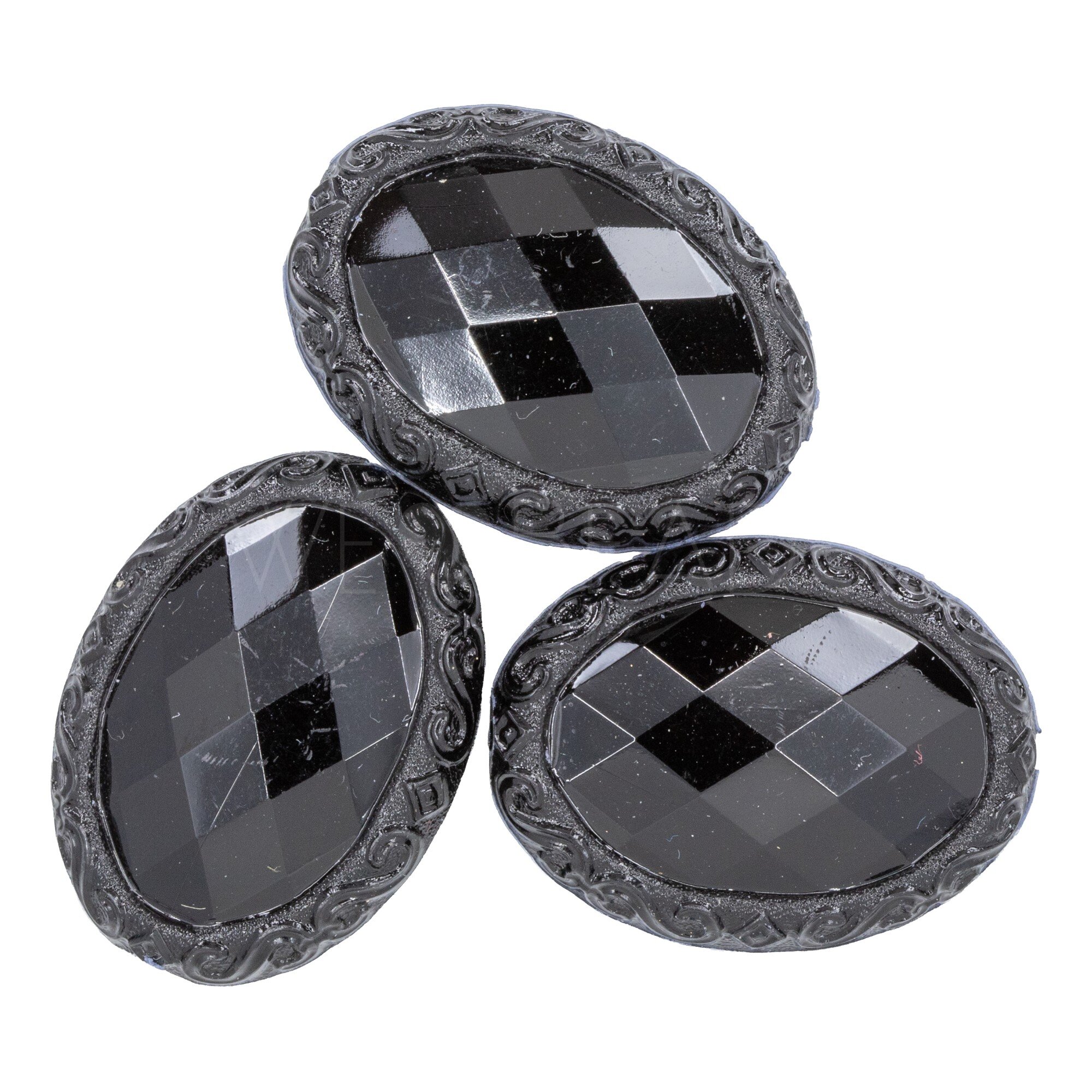 28x21 oval Beads in black