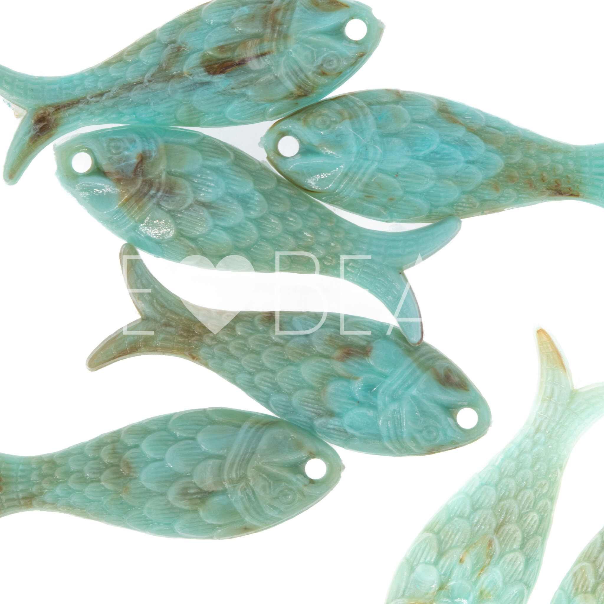 27x9 Fisch Charm in turquoise Marbled