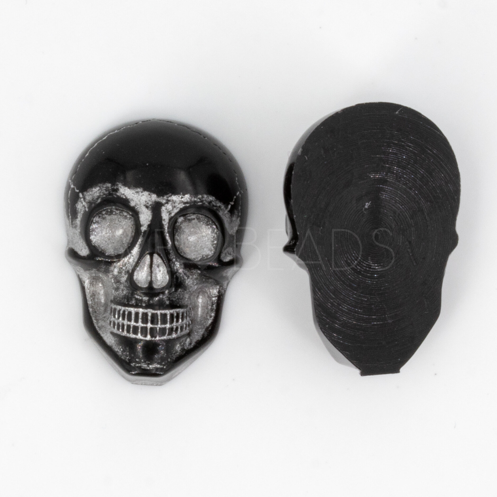 20x14 Cabochon Totenkopf in Schwarz-silber