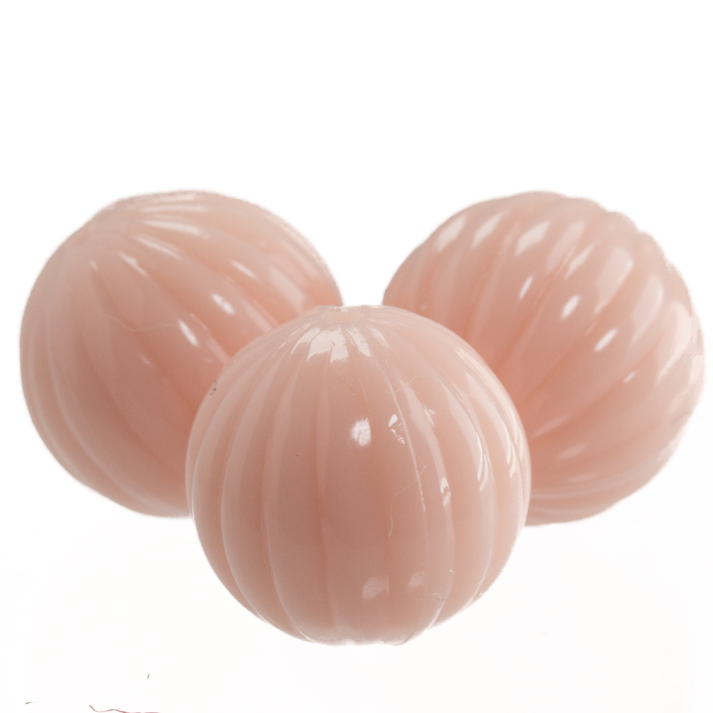 12mm grooved Round  Beads in antique rose