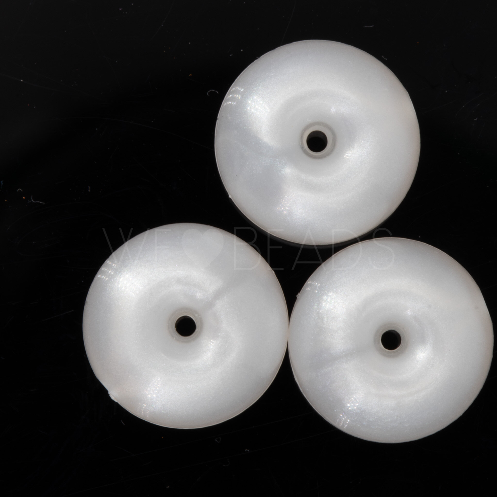 14mm Donut Beads in silk white