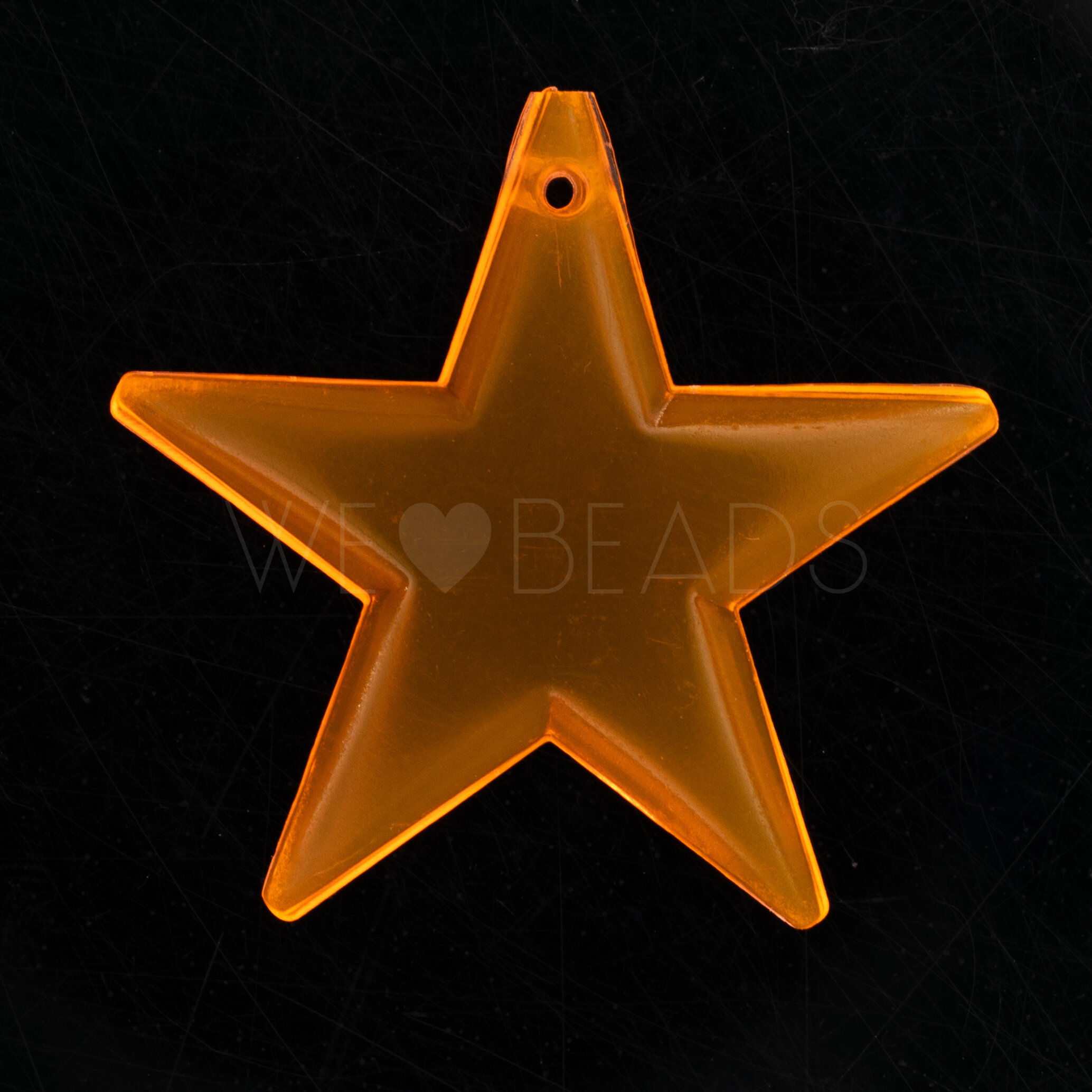 33mm Stern Anhänger in neon lachs orange