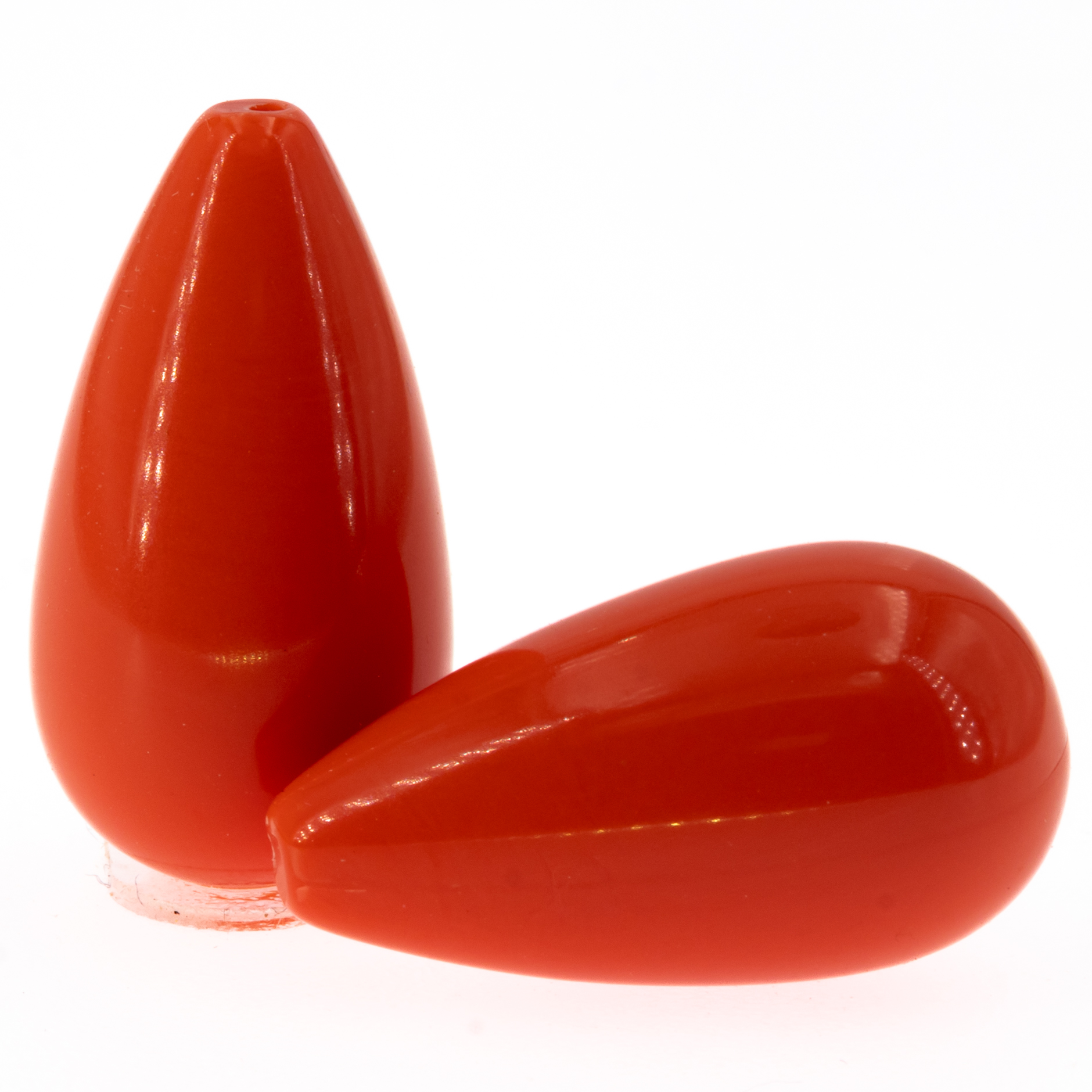 14x8 Tropfen perle - korall-rot Satt