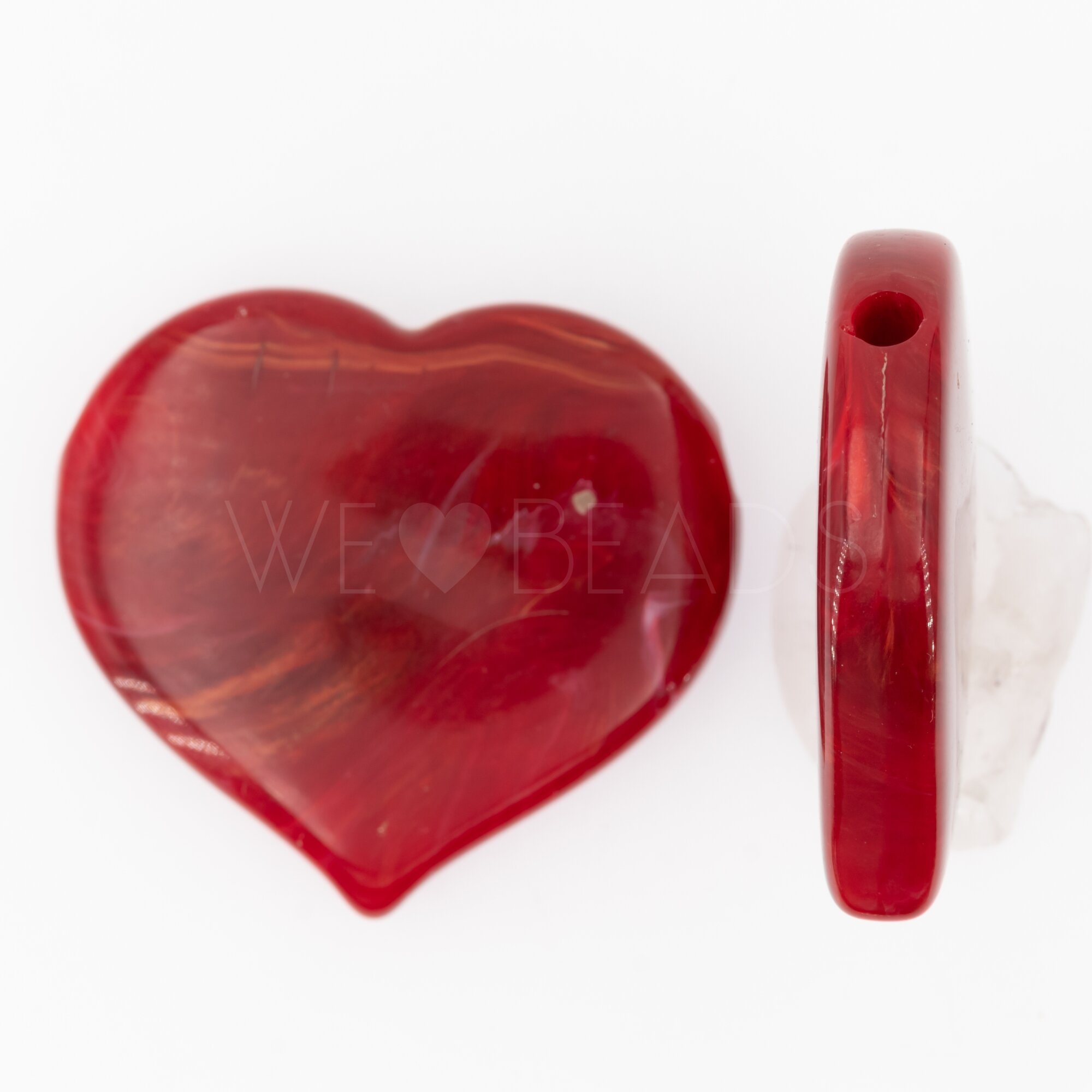 44x40 Herz Perle in Royal rot