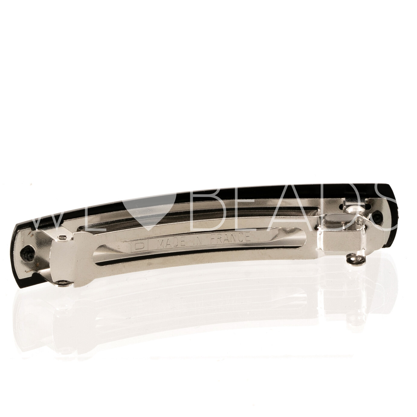 Haarspange Rechteck in schwarz medium