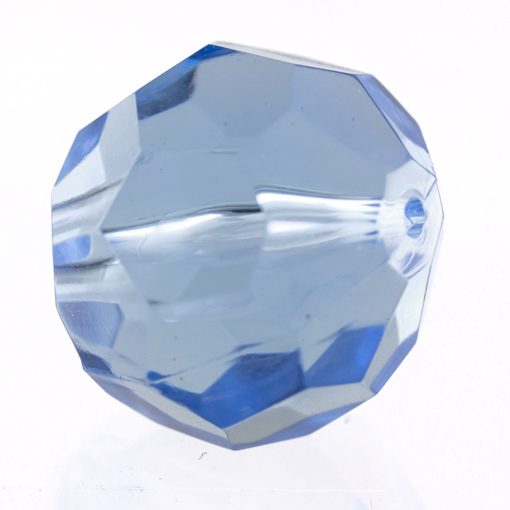 14mm facetted round Bead- air blue Translucent