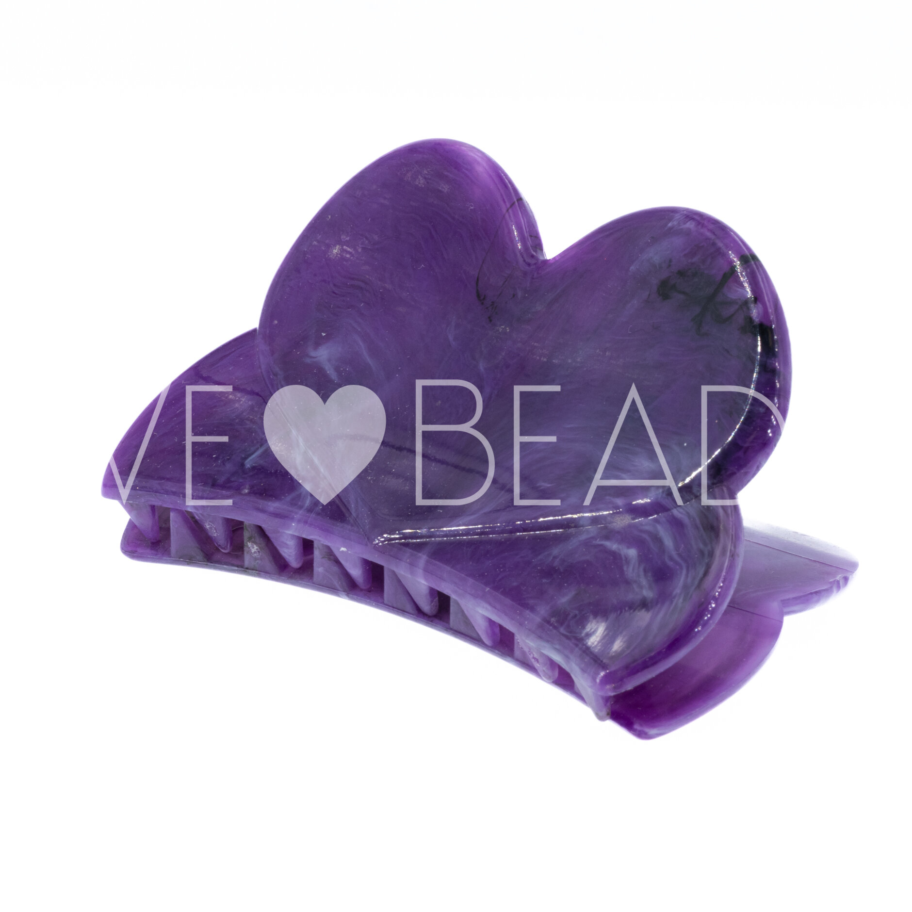 Herz Haarspange in lila Large