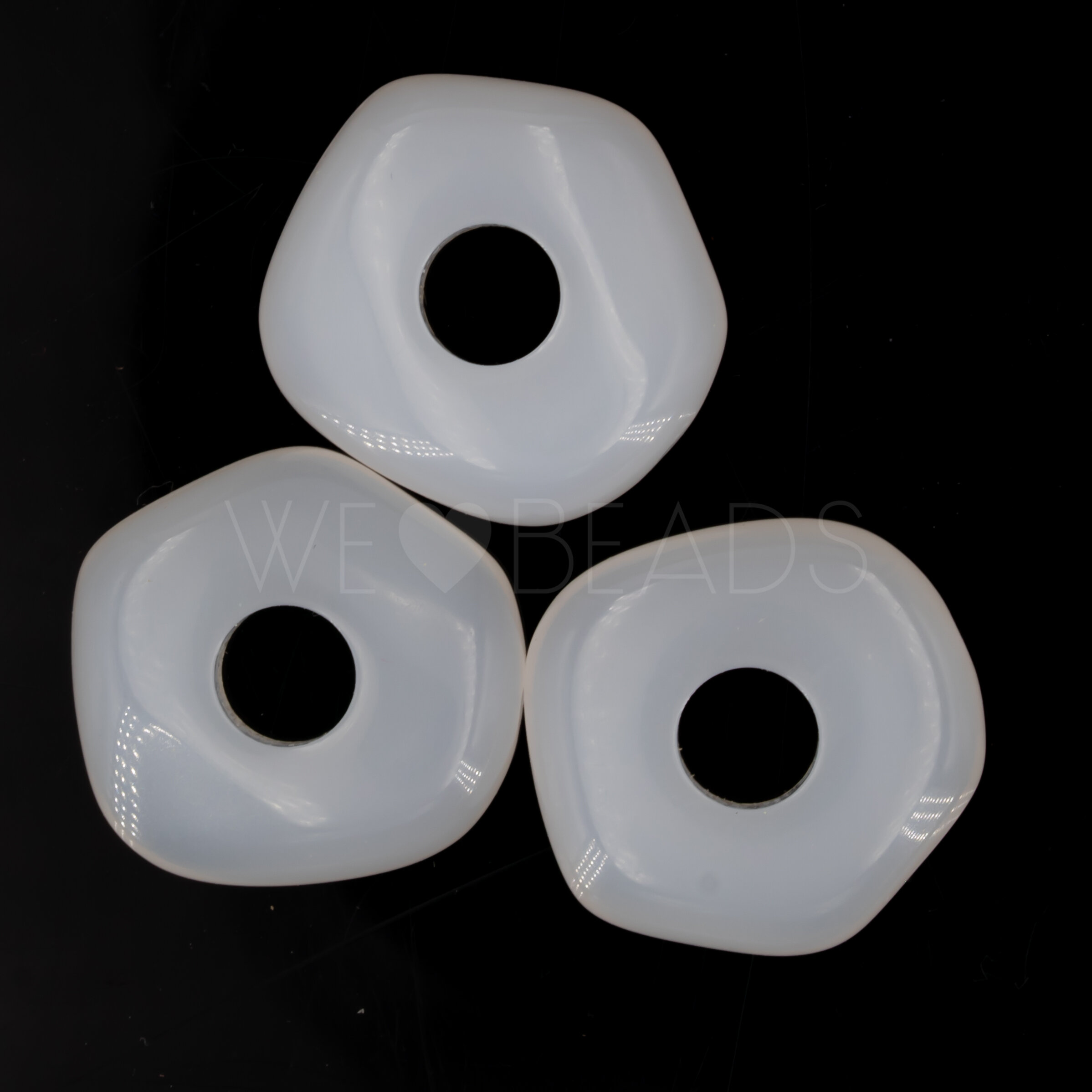 20mm Donut Beads in silk white