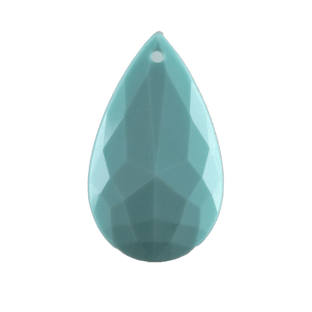 37x22 Tropfen Anhänger - blasses aqua Satt