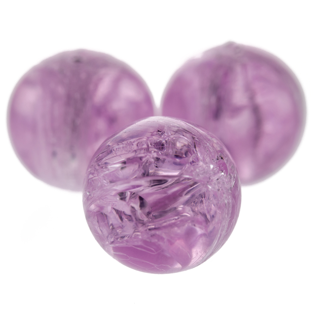 16mm Rundperle in  lavendel rosa  Transparent