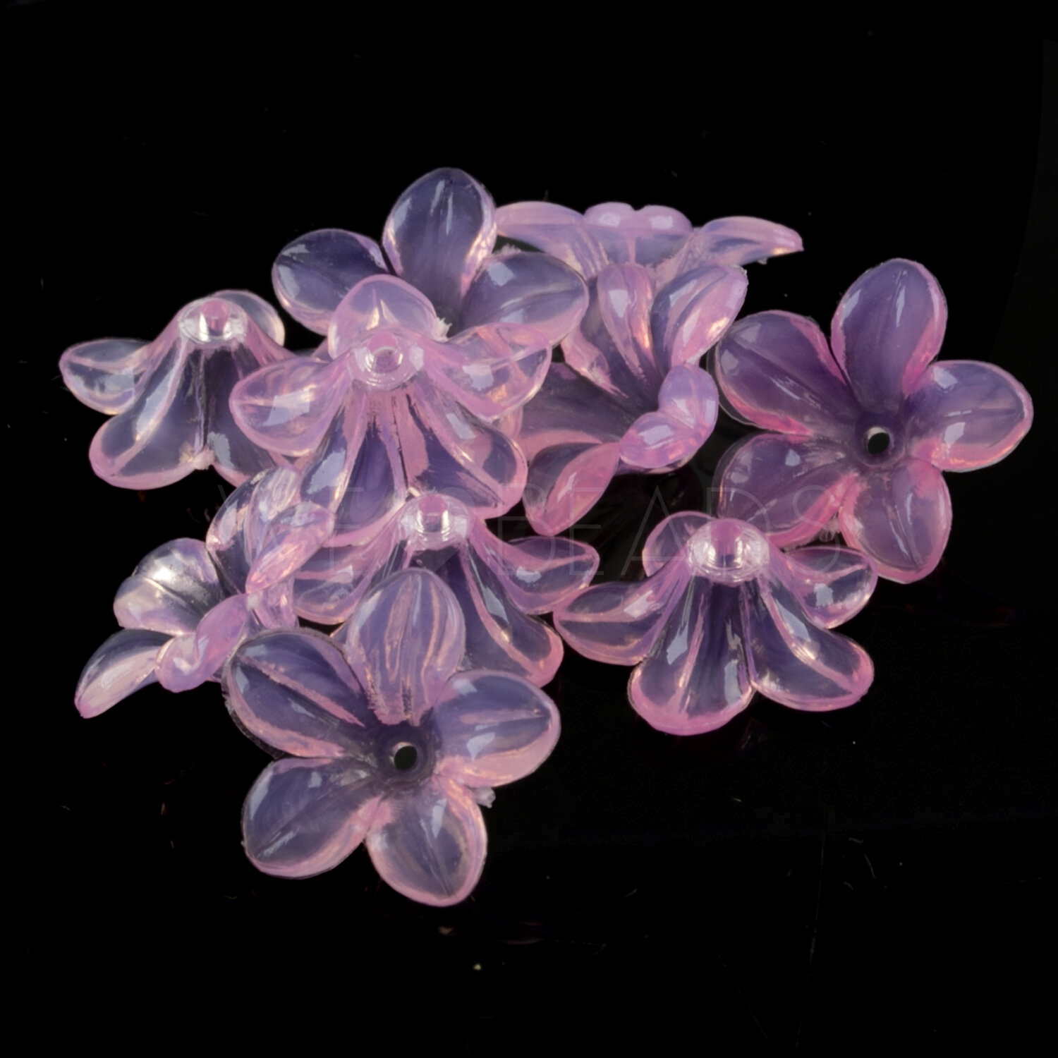 14mm Flower Beads in pink lavender