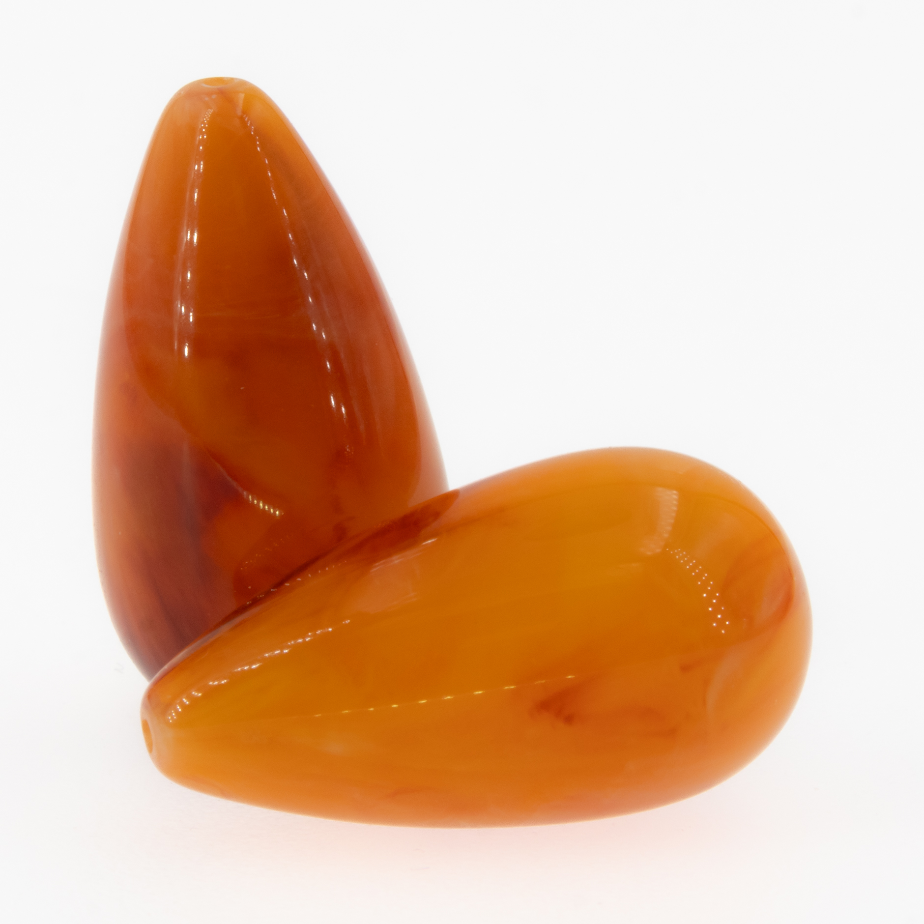 14x8 Tropfen perle - bernstein  Marmor