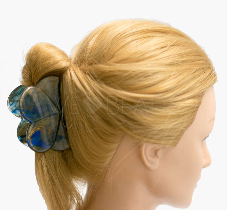 Herz Haarspange in neon pink Large