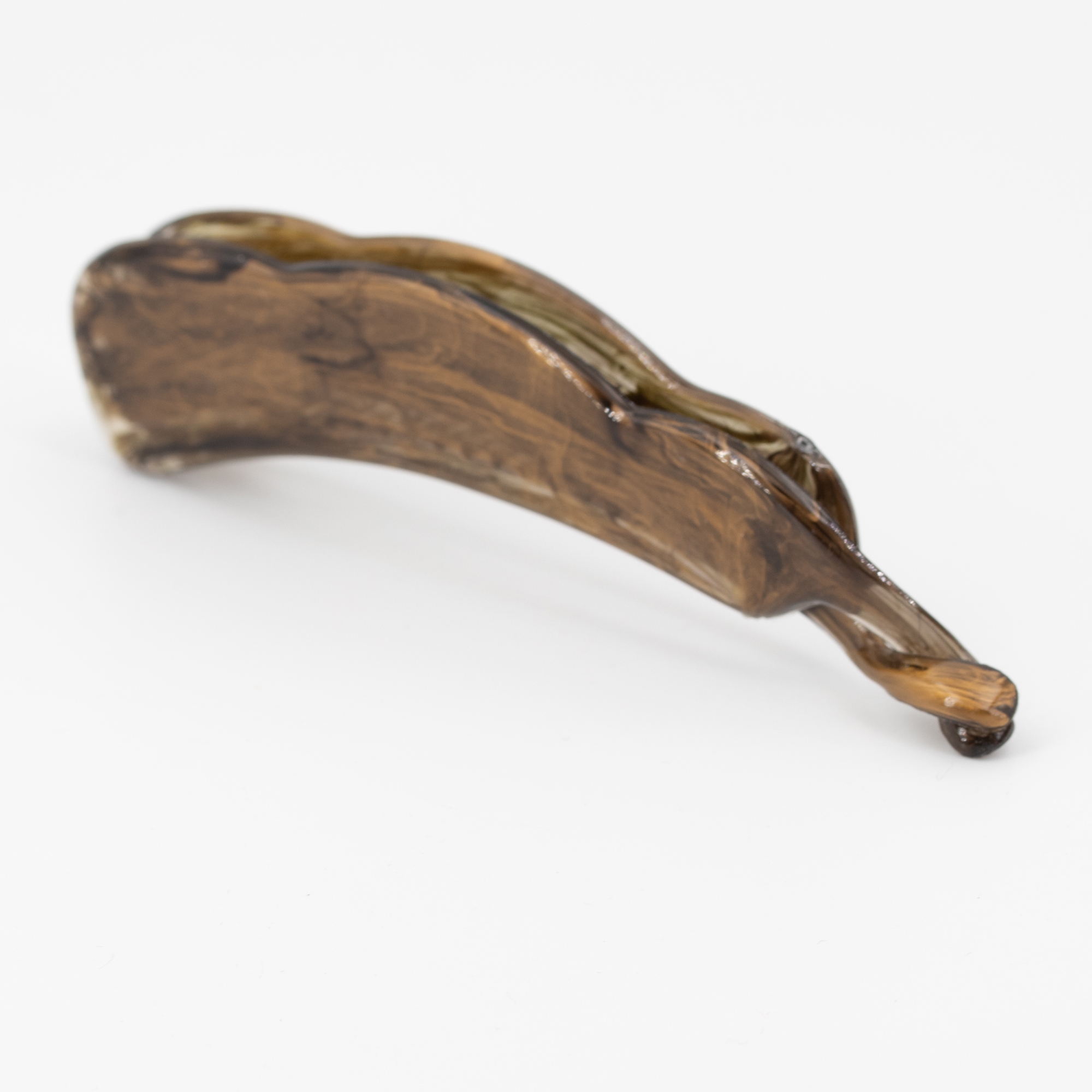 10cm Bananenspange in kakaobraun gold Marmor, Seide, Transparent, medium