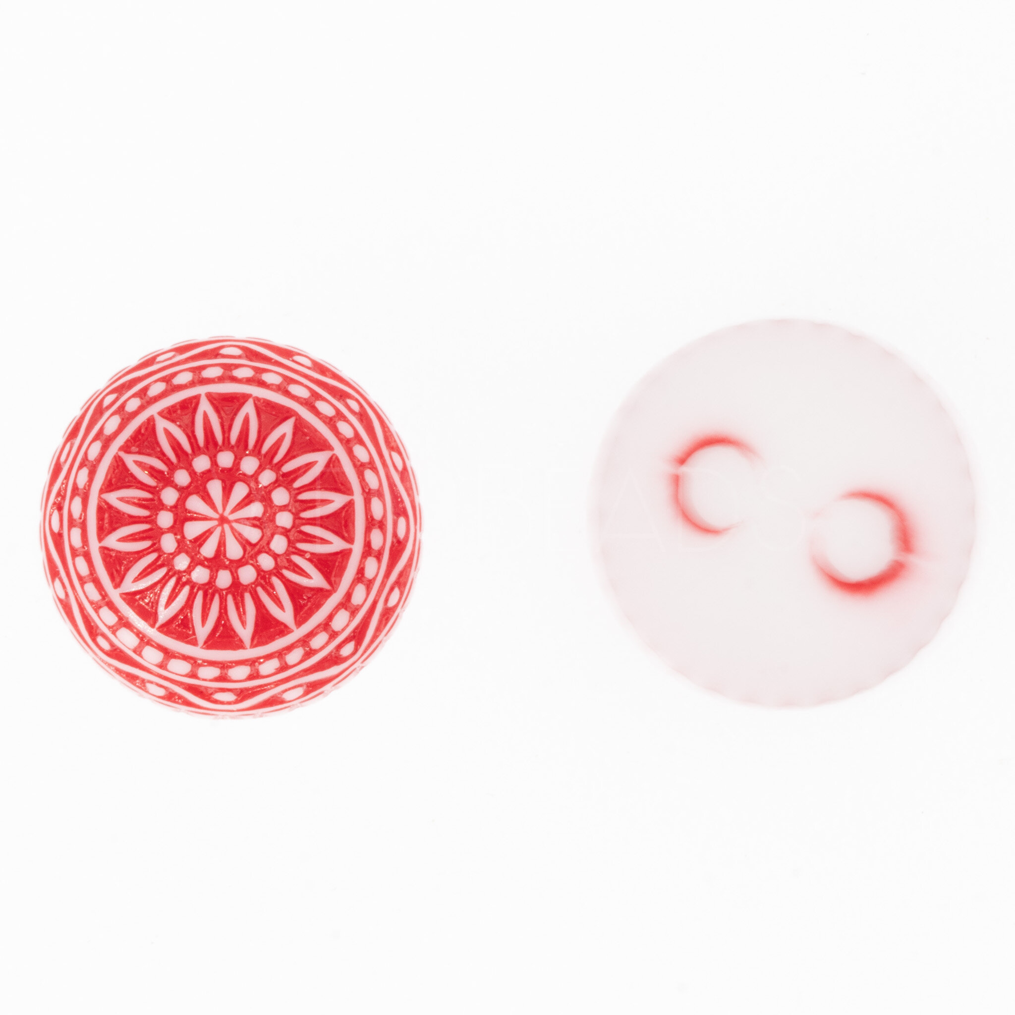 12mm Mosaik  Cabochon Rund in Rot