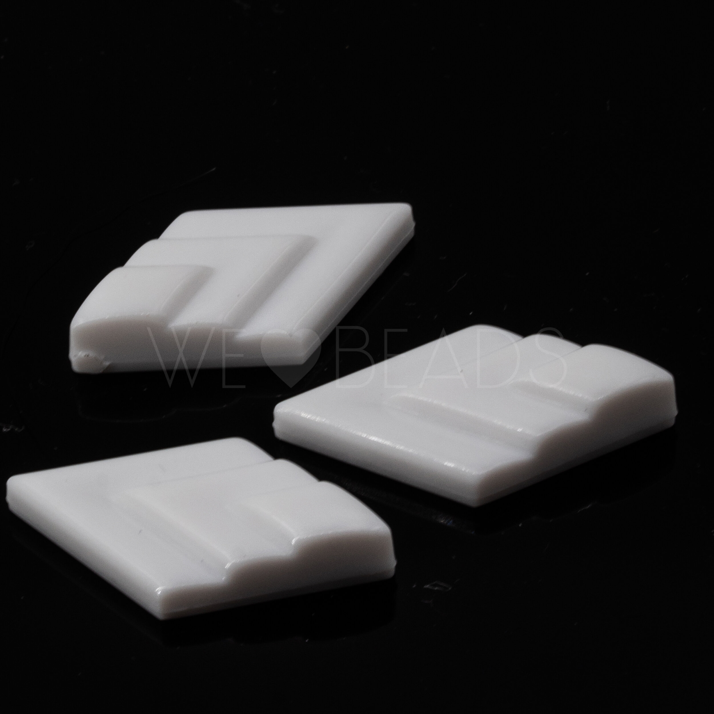 15mm Rechteck Cabochon in elfenbein Satt