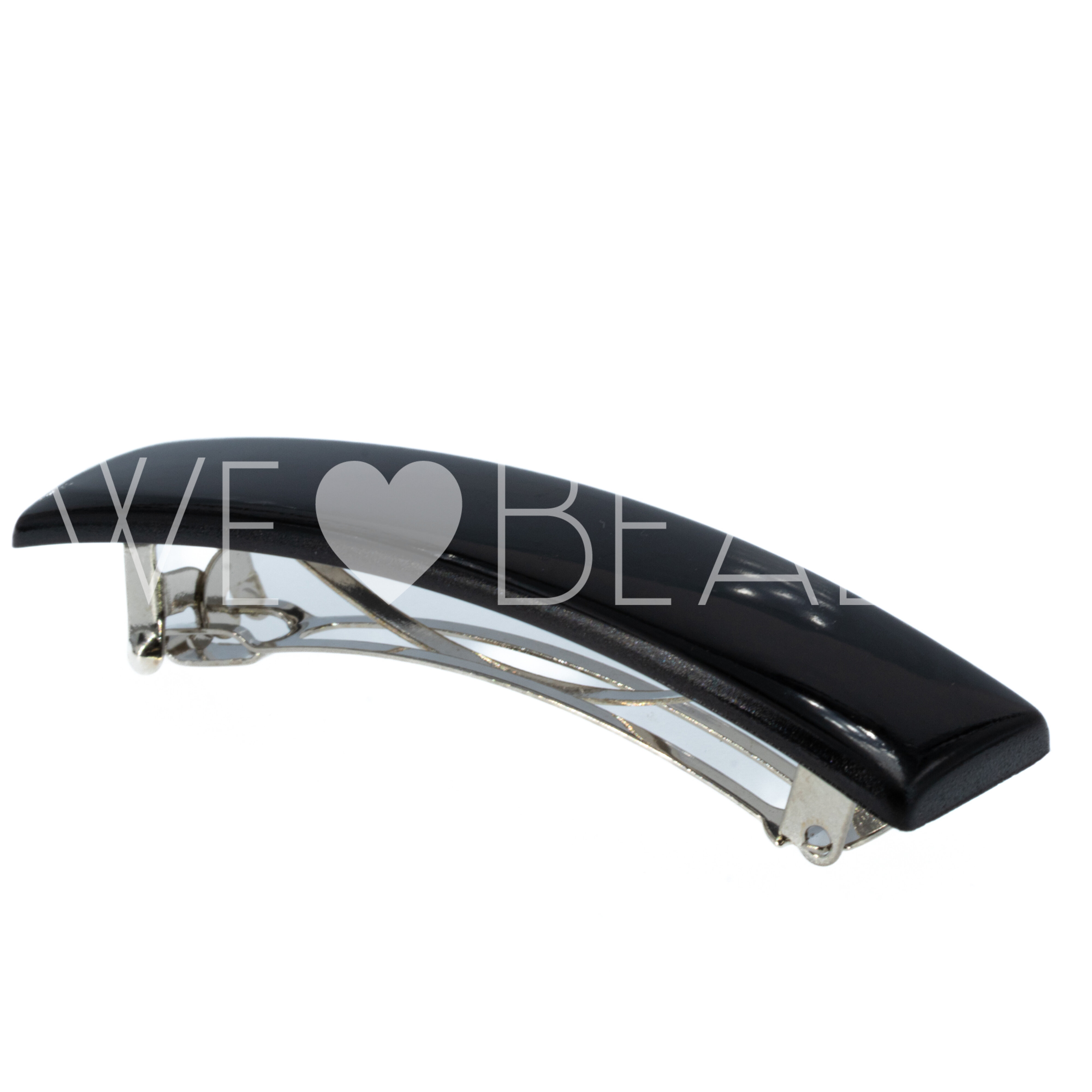 Haarspange Rechteck in schwarz medium