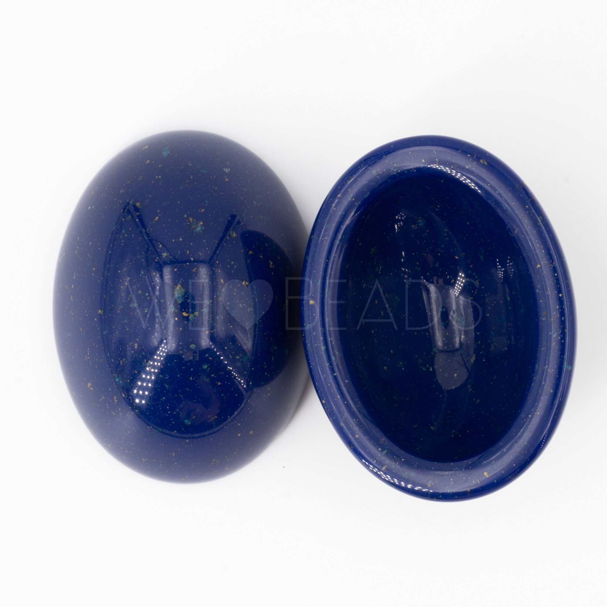 40x30 oval Cabochon in lapislazuli blau   / Goldflitter