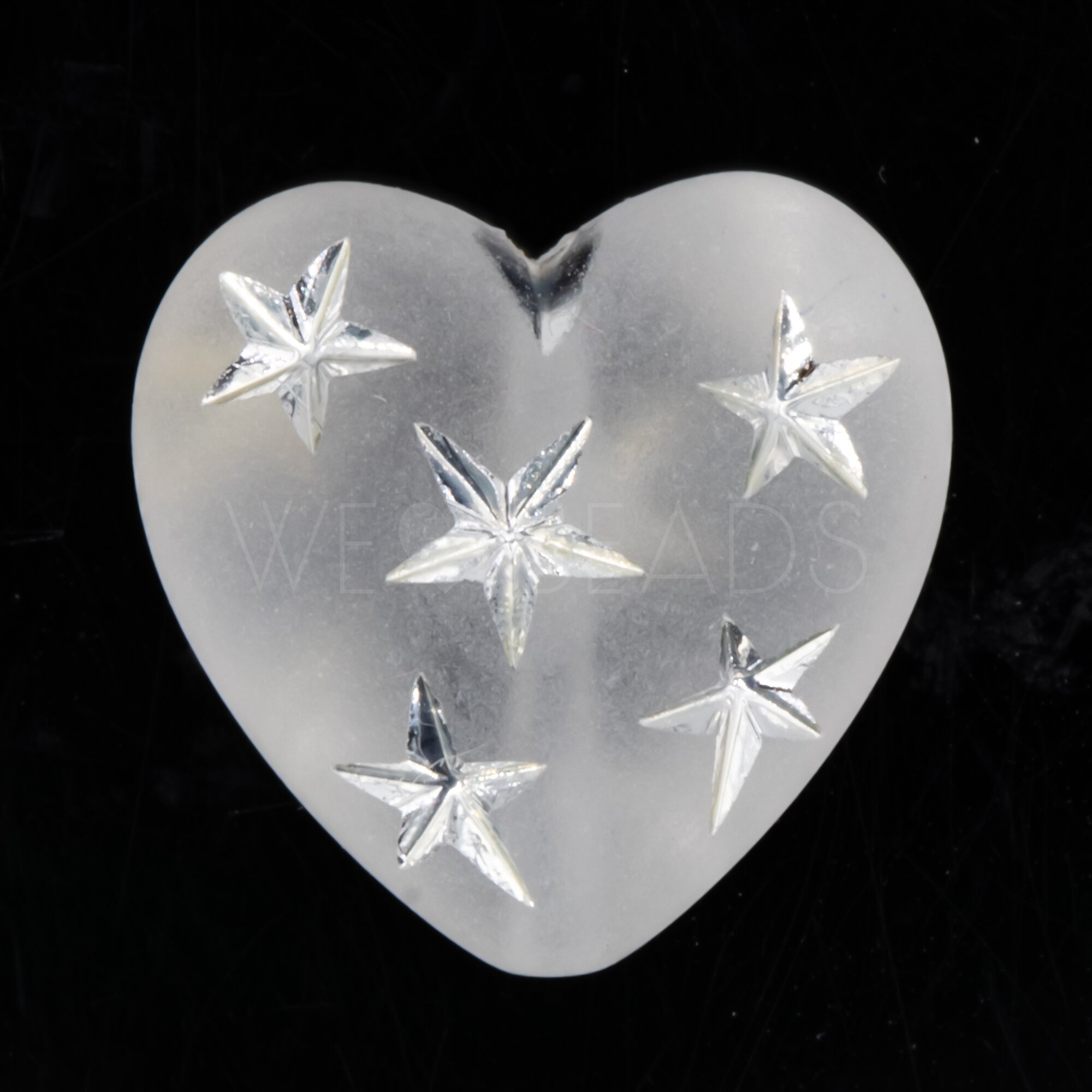 14mm Herz-Perle in Kristall silber Transparent