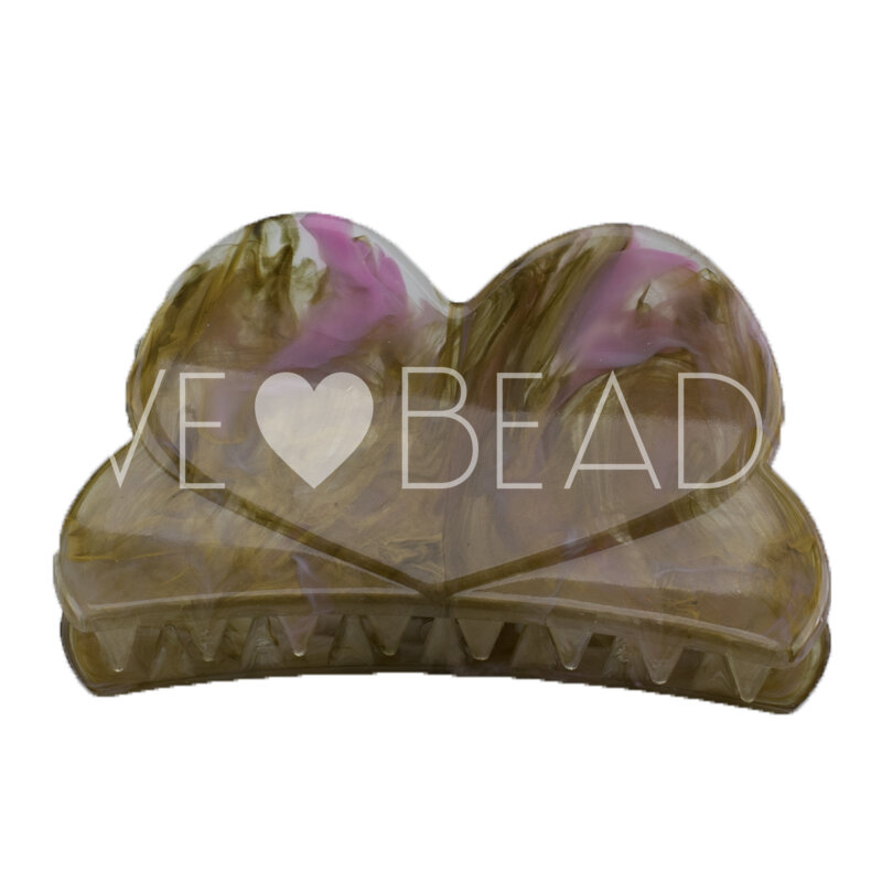 Herz Haarspange in vintage rosa gold Large