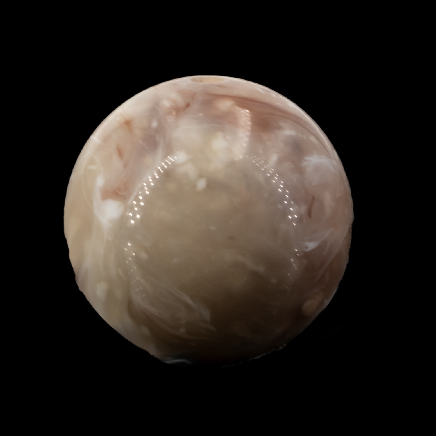 10mm Rundperle in  sesam beige Marmor