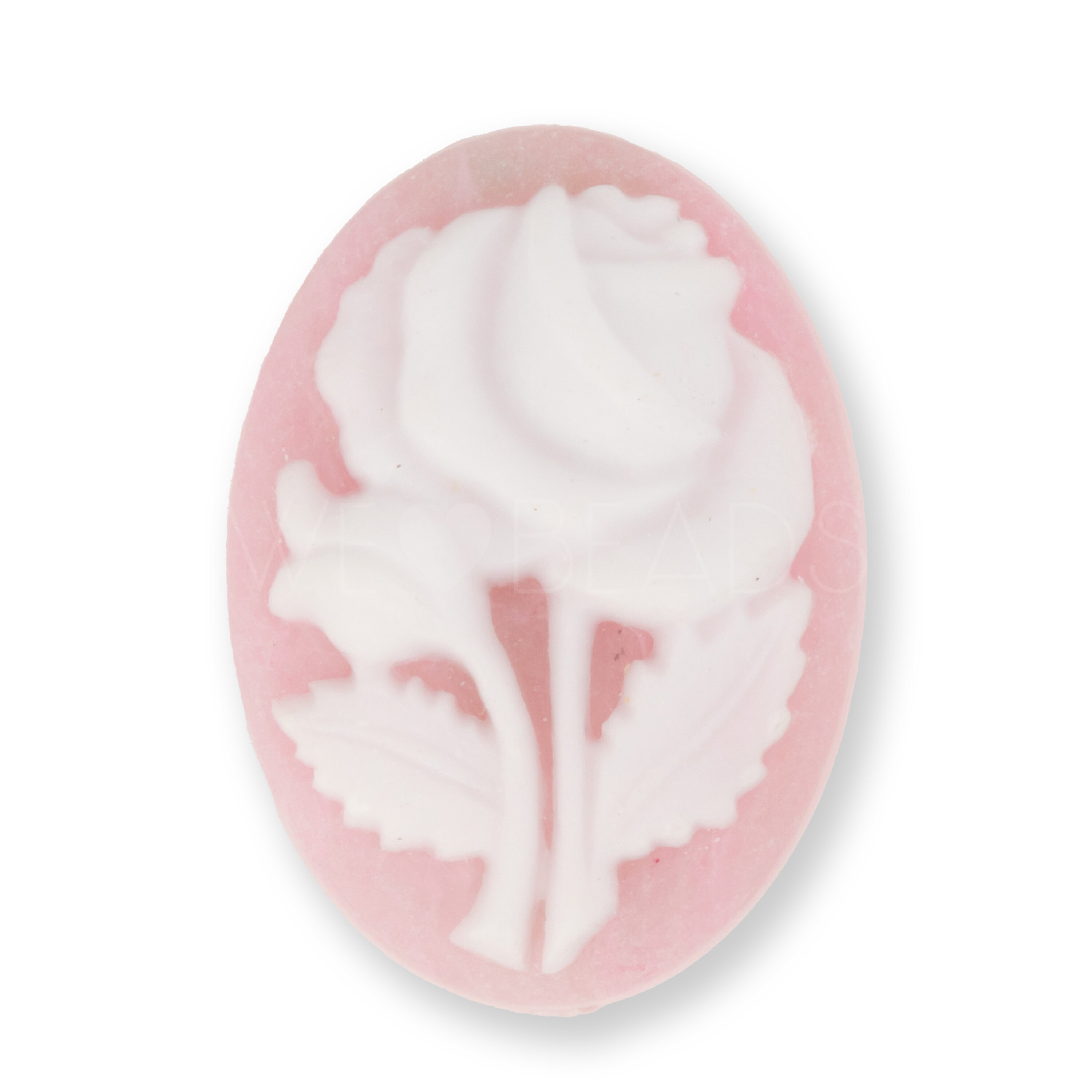 18x13 Kamee oval in Pink / Weiss