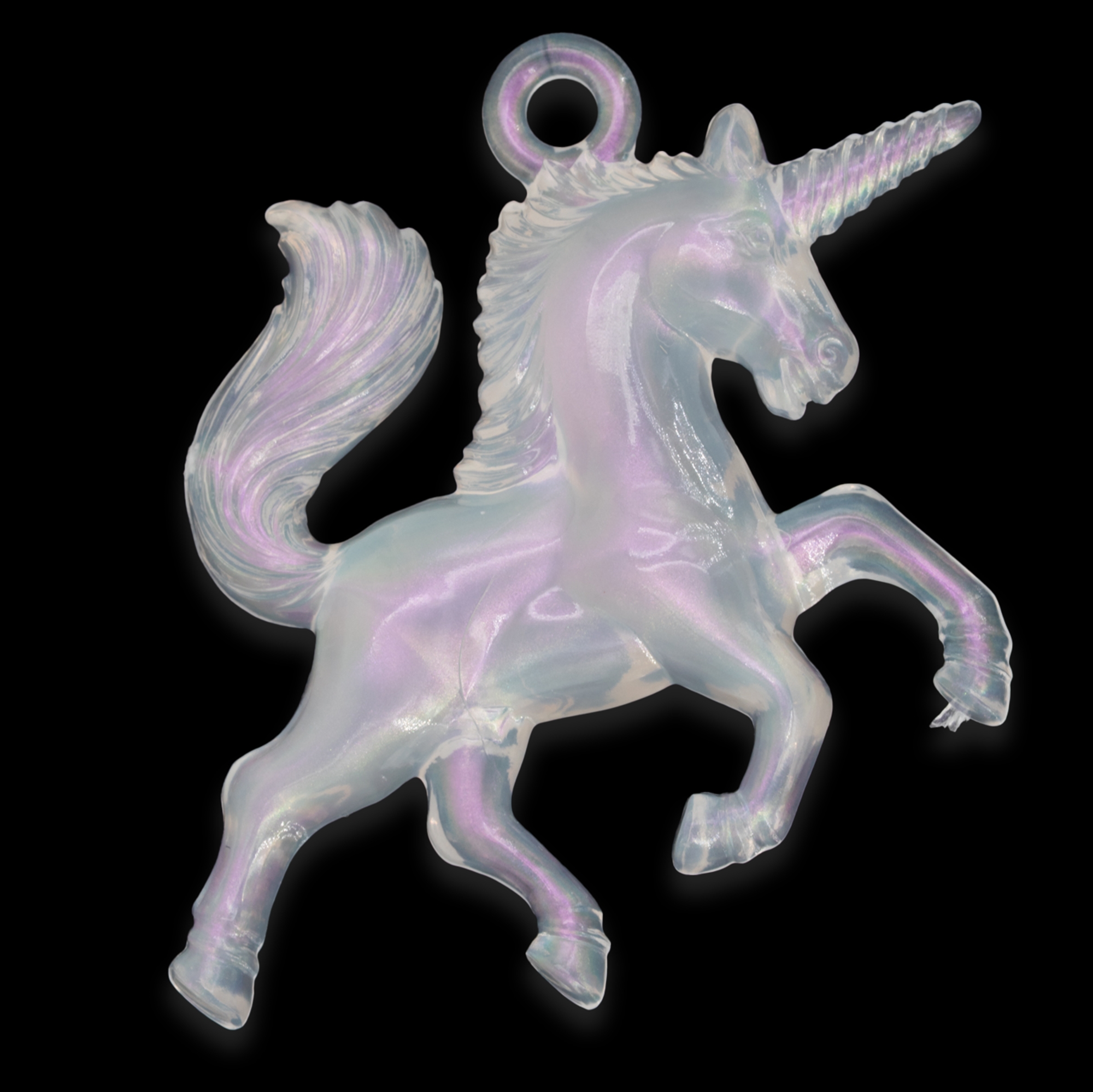 45x36 Einhorn Anhänger in Irisweiß 
