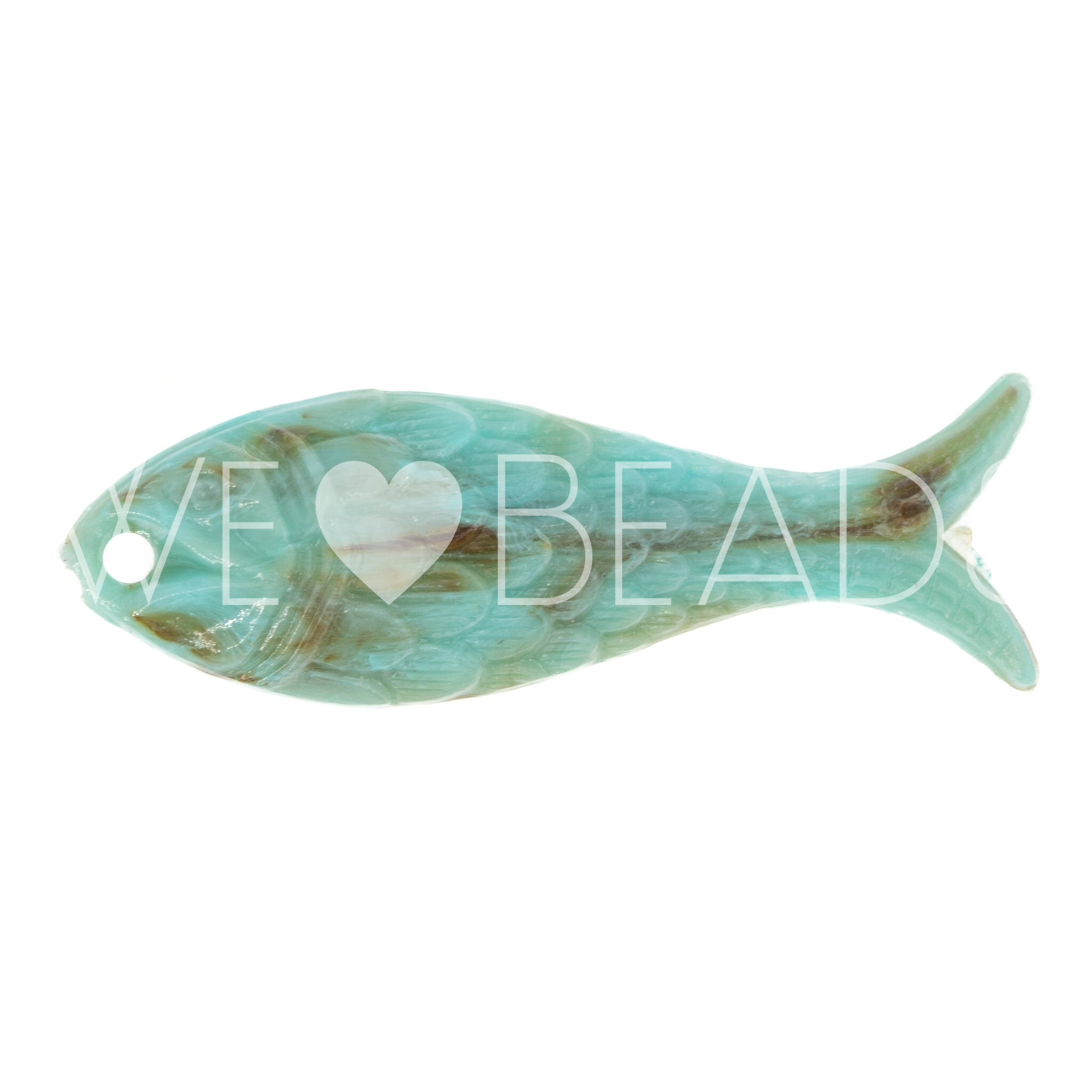 27x9 Fisch Charm in turquoise Marbled