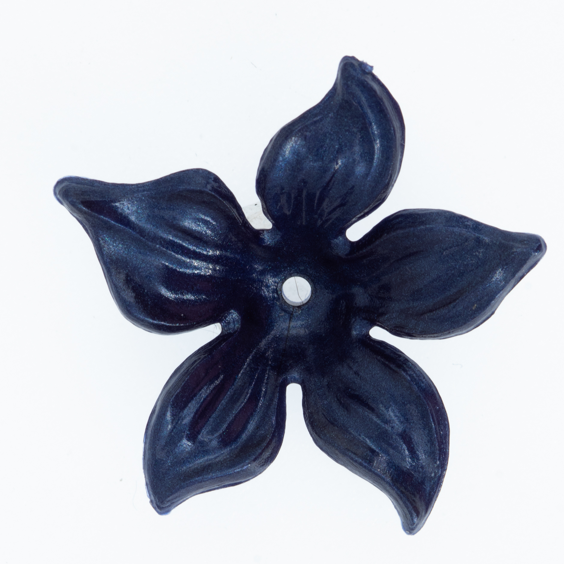 30mm Blume Perle in kobaltblau Seide