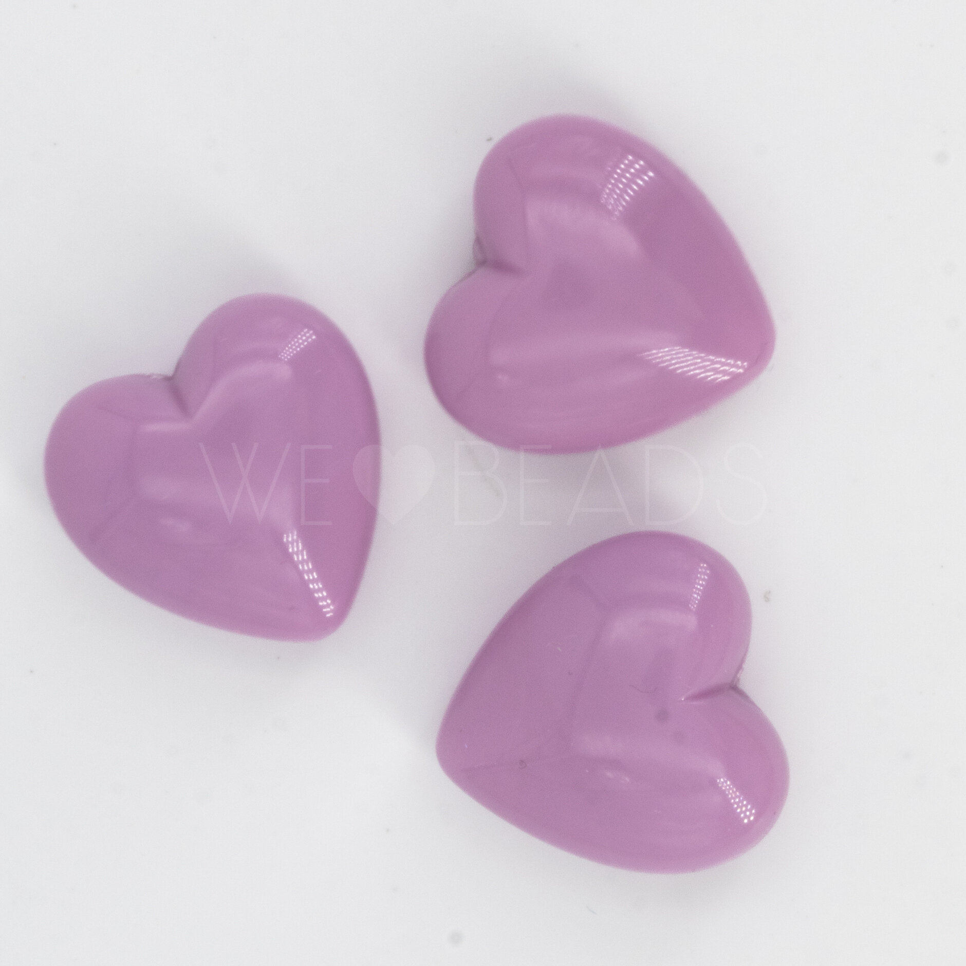 18mm Heart Beads in lavender