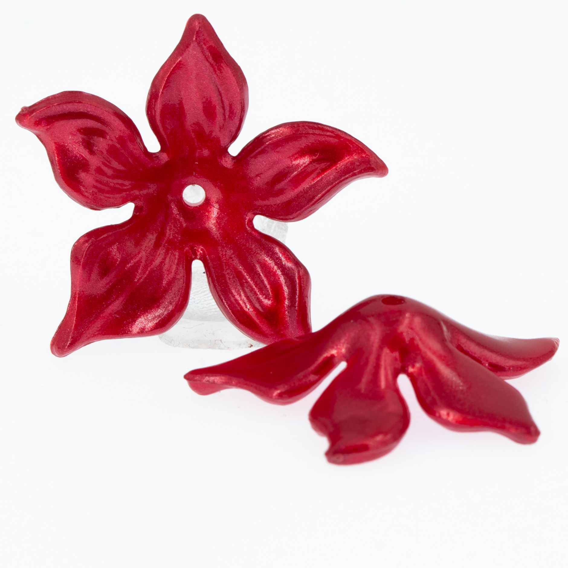 30mm Blume Perle - chrysanthemen rot Seide
