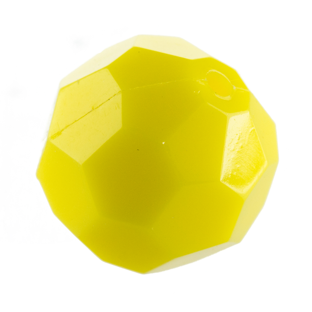 6mm  facettierte Rundperle in  zinkgelb Satt