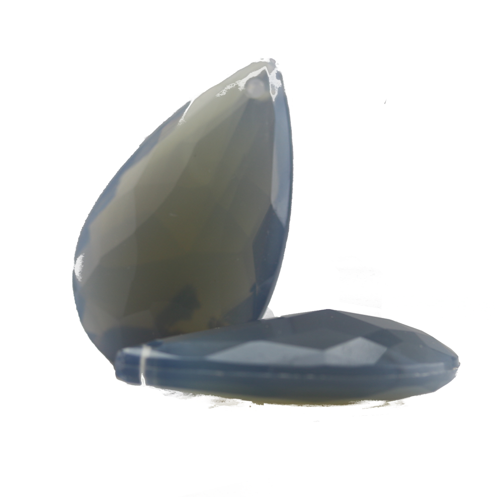 29x18 Tropfen Anhänger - grau Opal