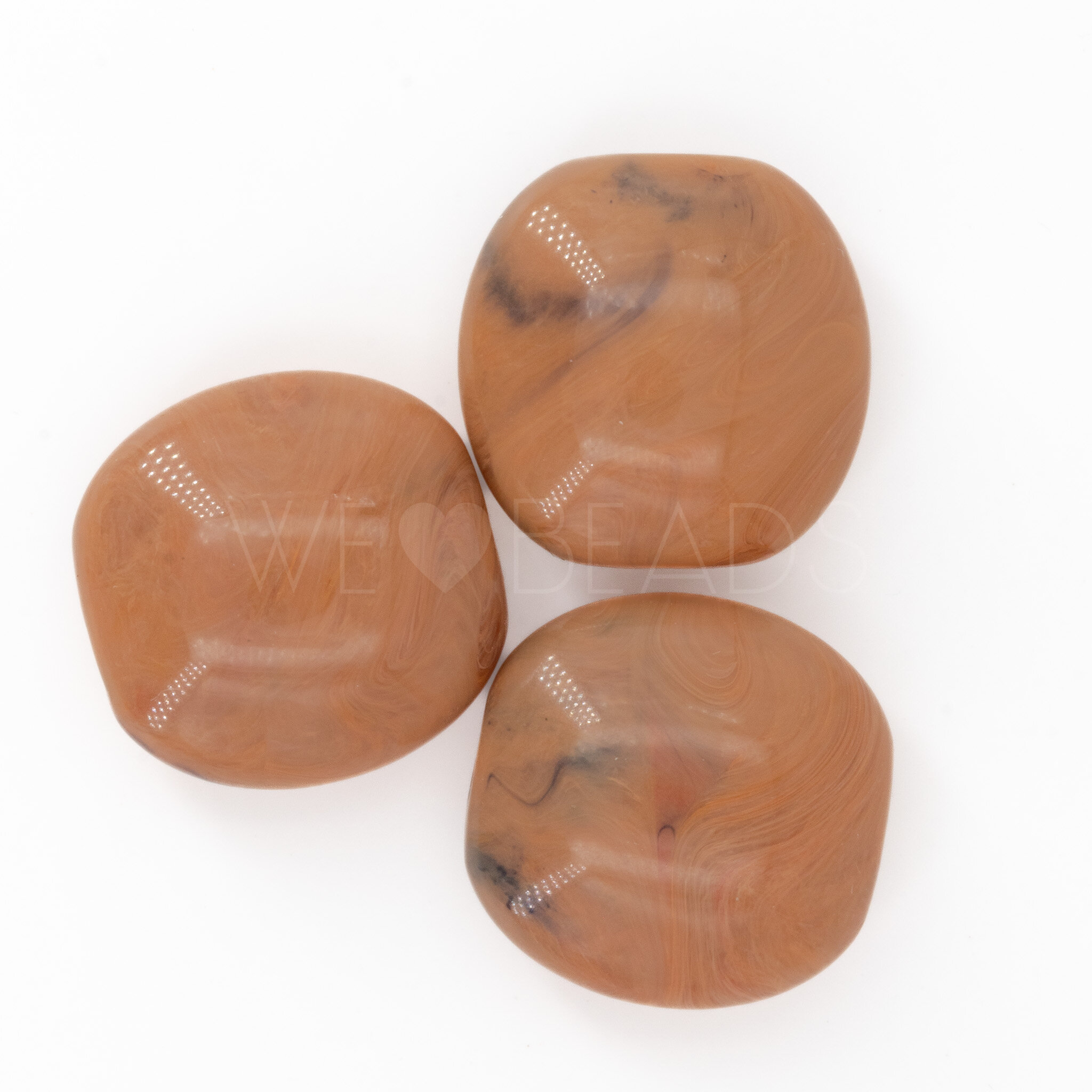 25mm Pillow Beads in caramell brown