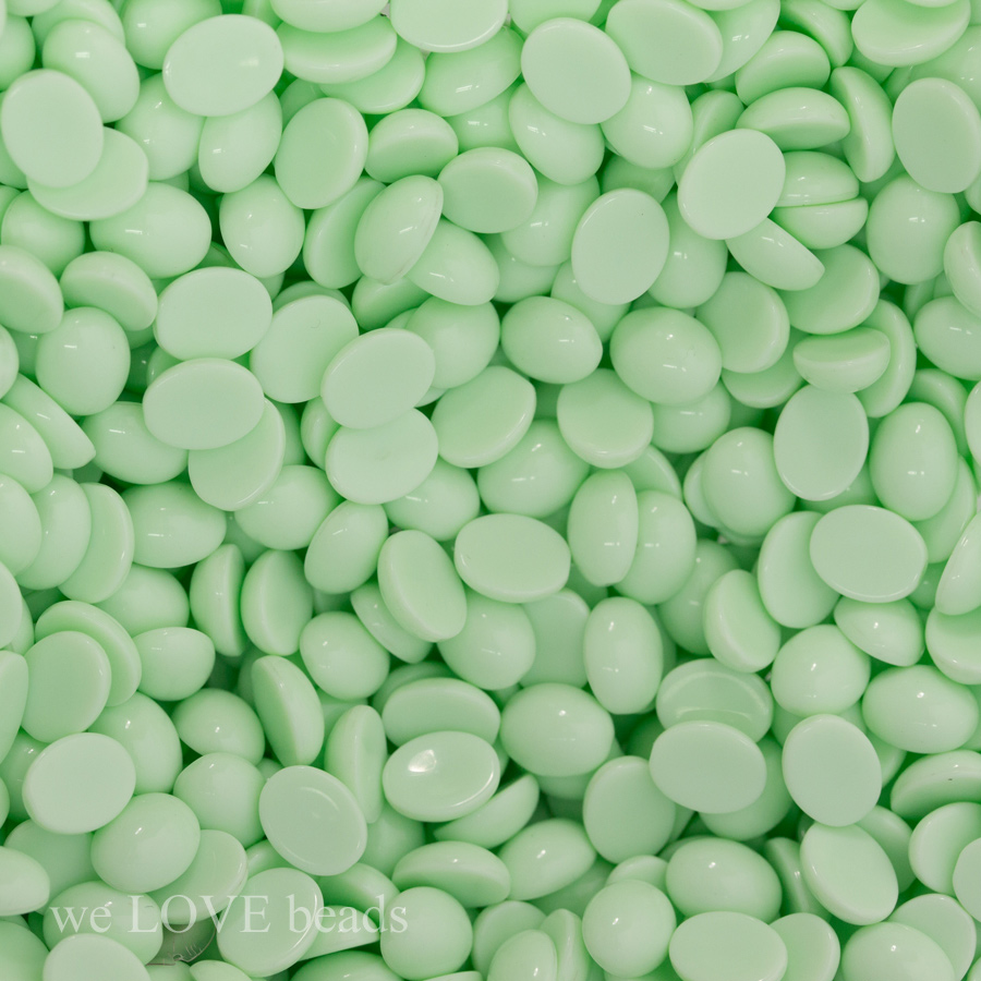 14x10 Oval Cabochon  - mintgreen Opaque,