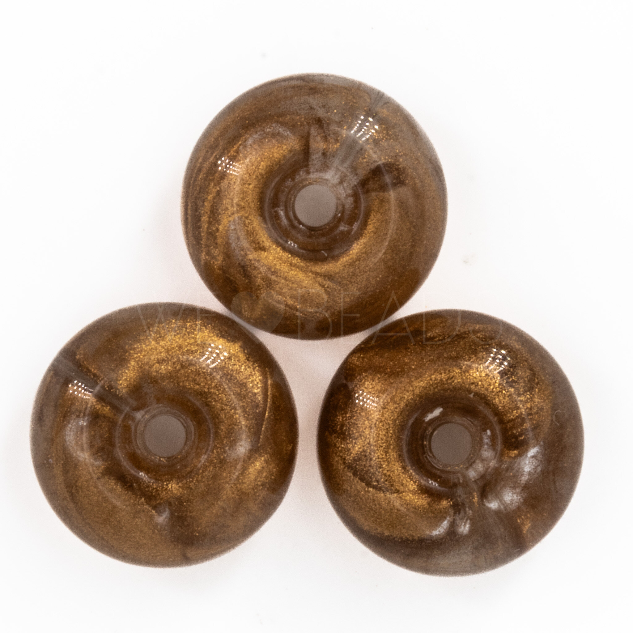 10mm Donut Beads in crystall gold