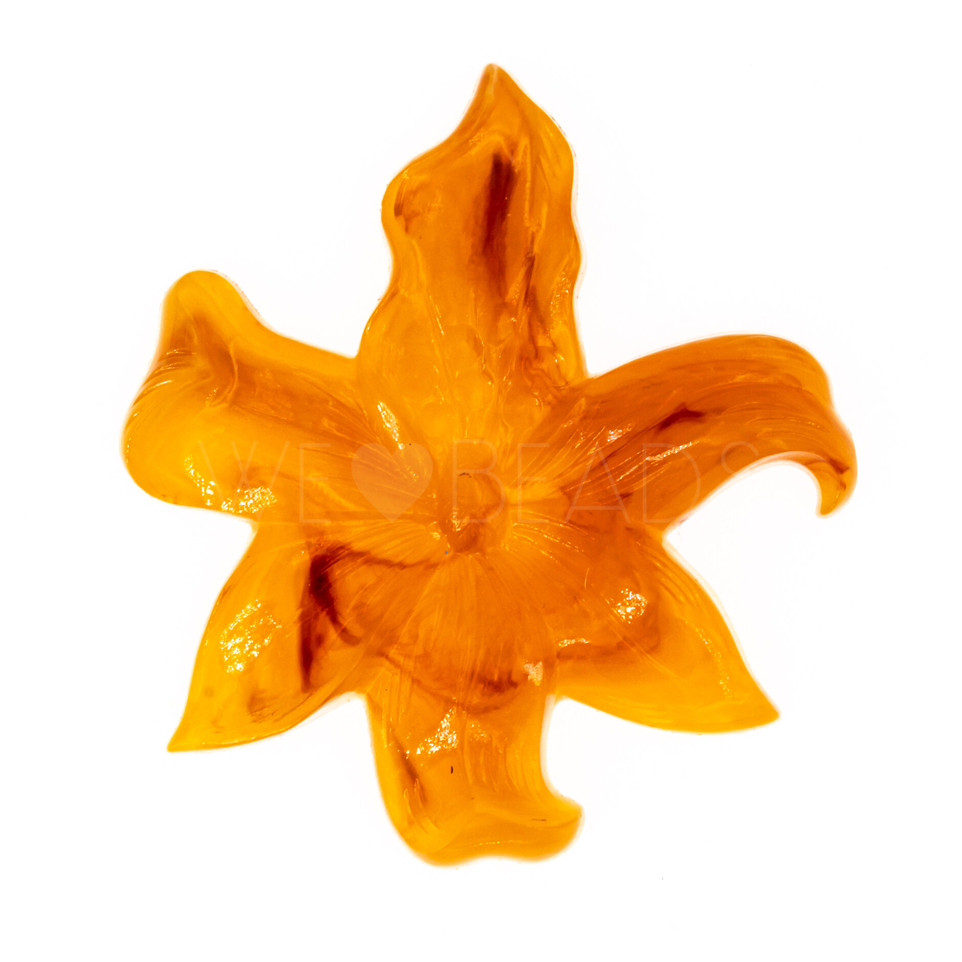 49mm Flower Cabochon in amber