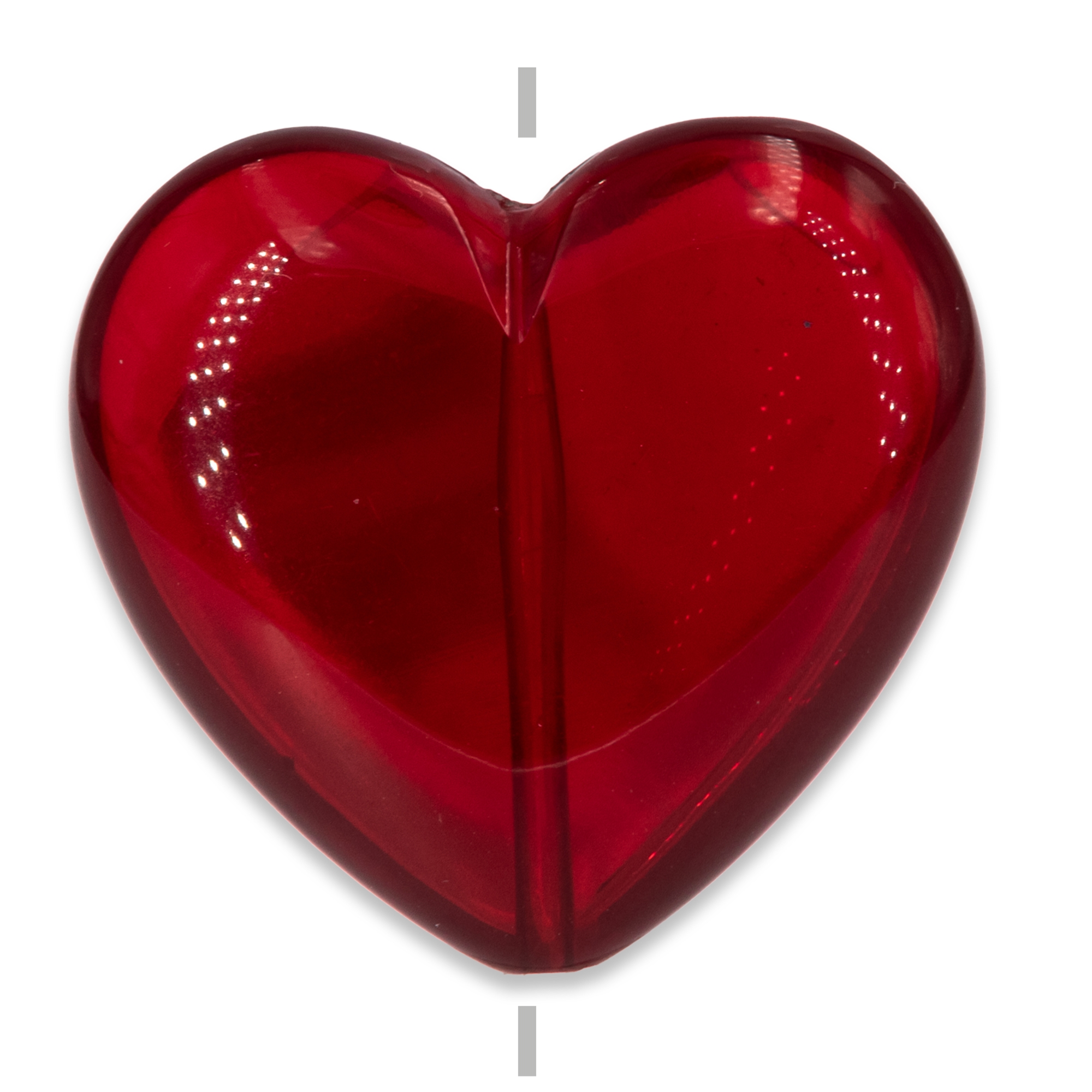28mm Herz-Perle in rot Transparent
