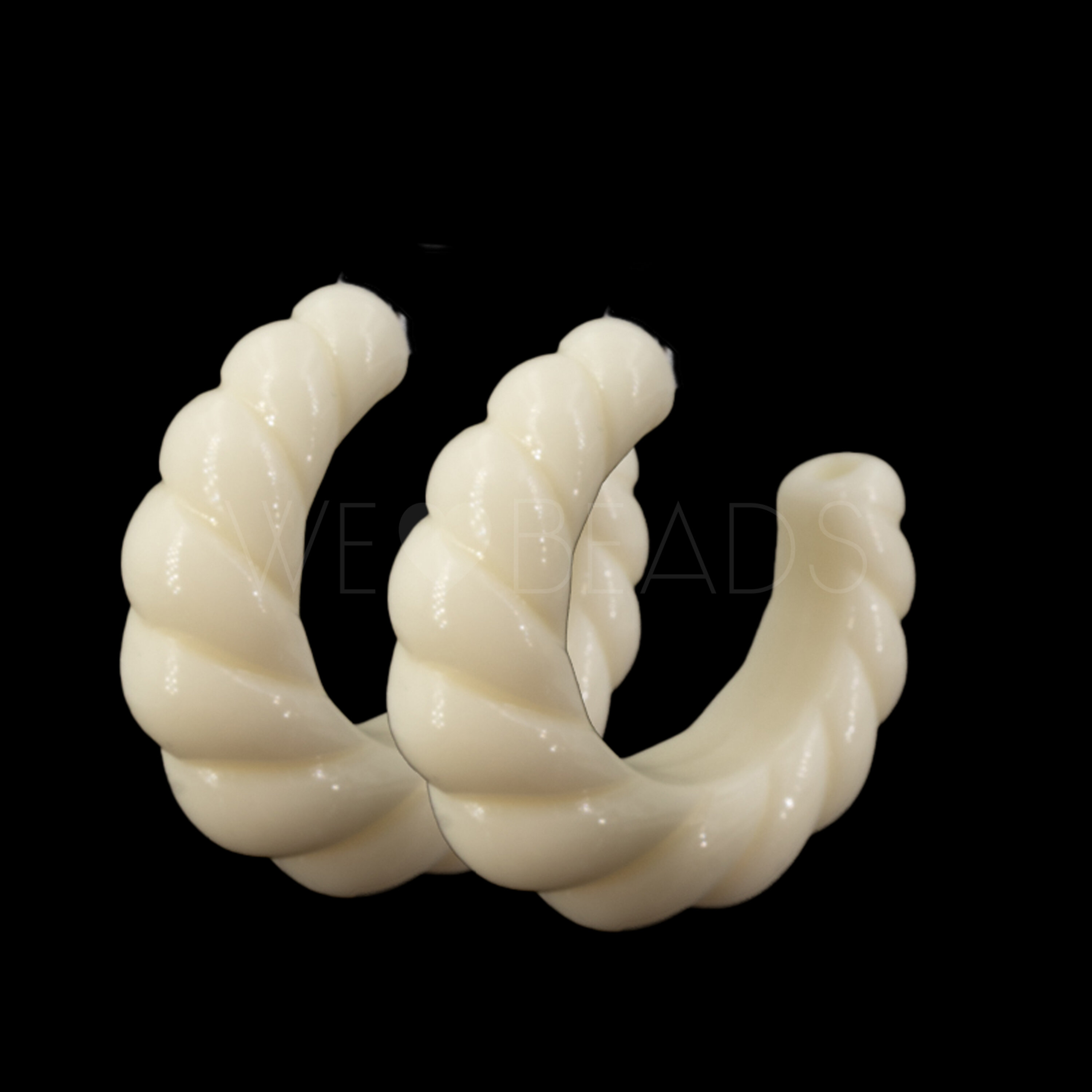 30mm Rund Creole in elfenbein