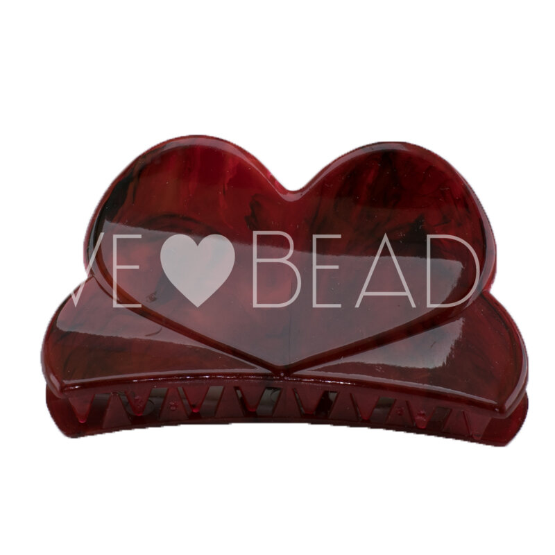 Herz Haarspange in dunkelrot Large