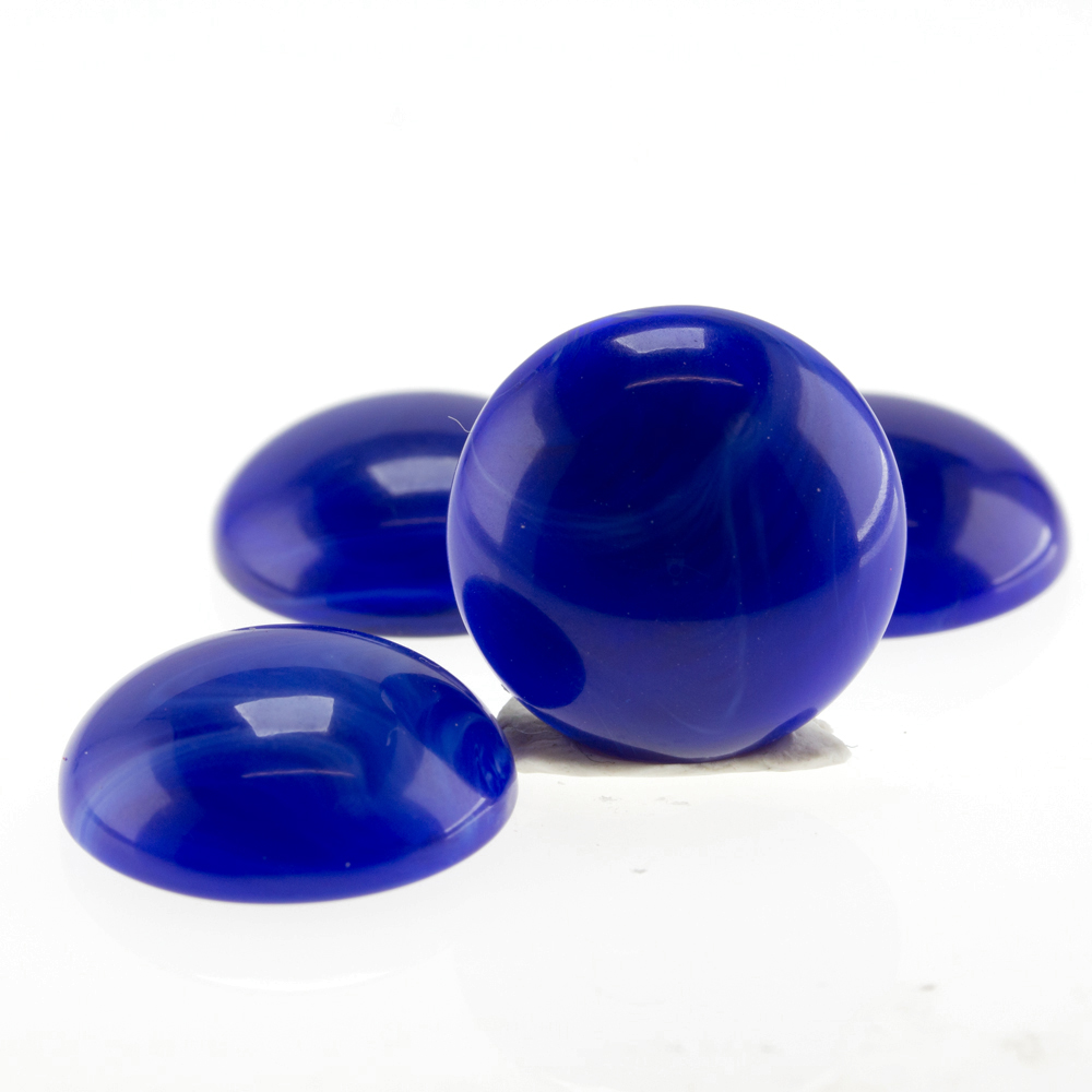 10mm Cabochon oval - königsblau Marmor