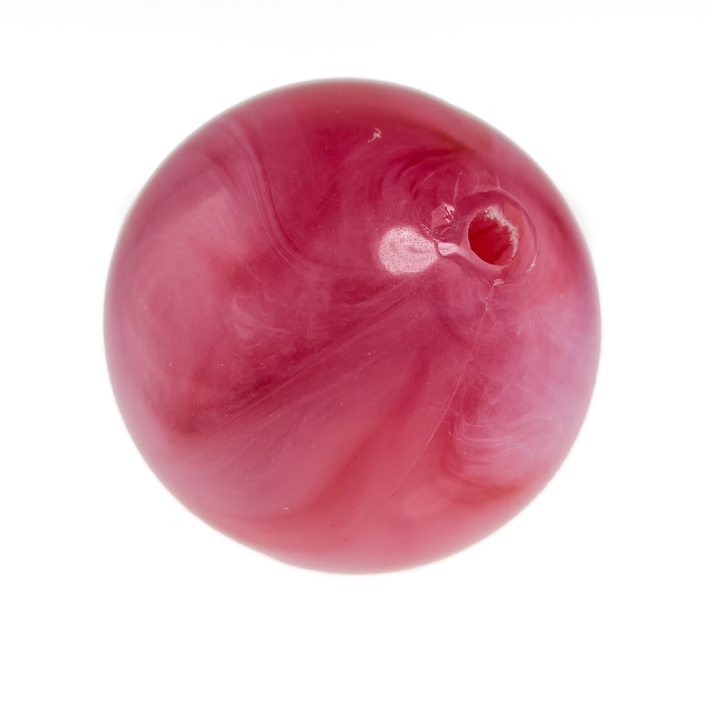 16mm Rundperle in  flammen rot Marmor