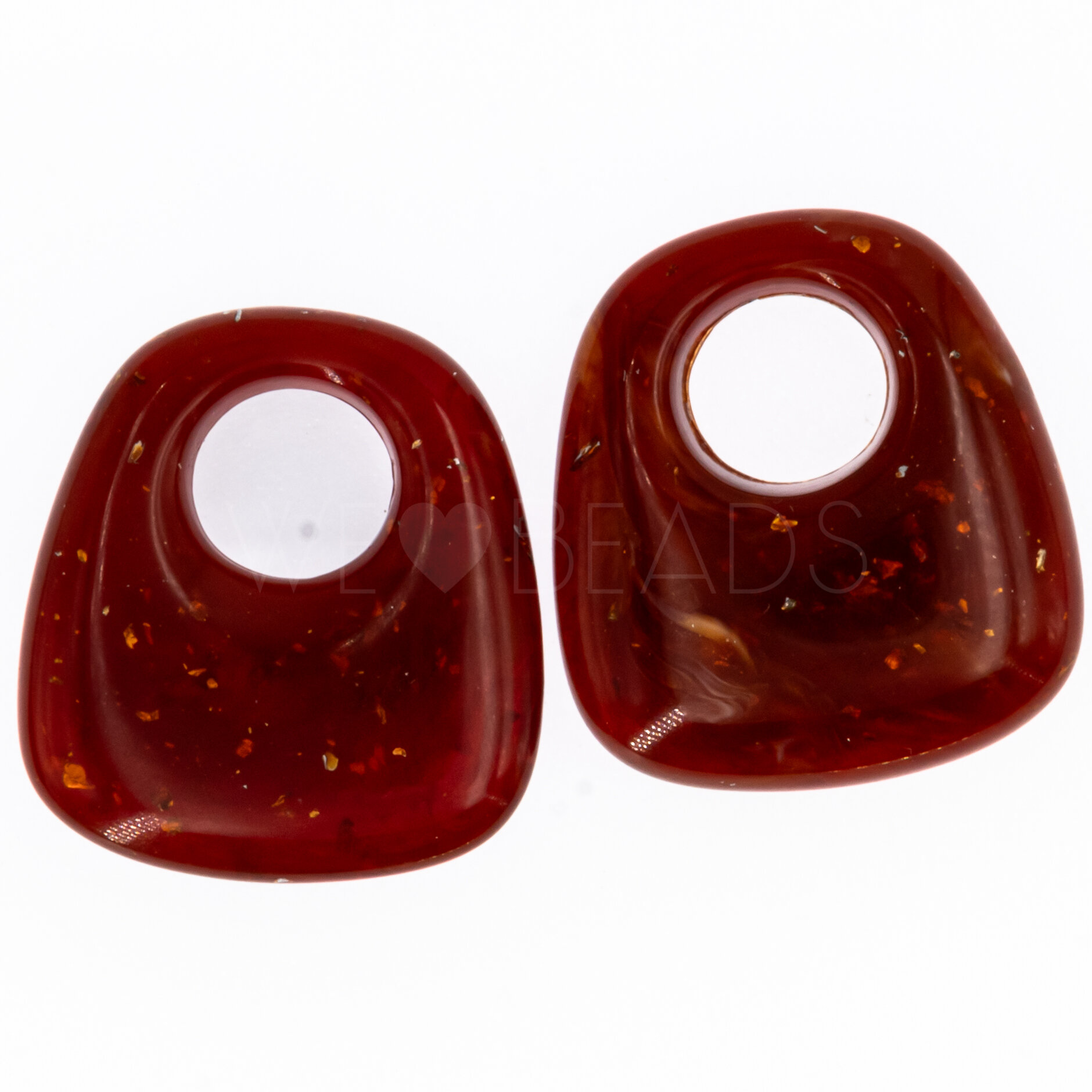 23x21 Anhänger Trapez in kupferbraun mit flitter