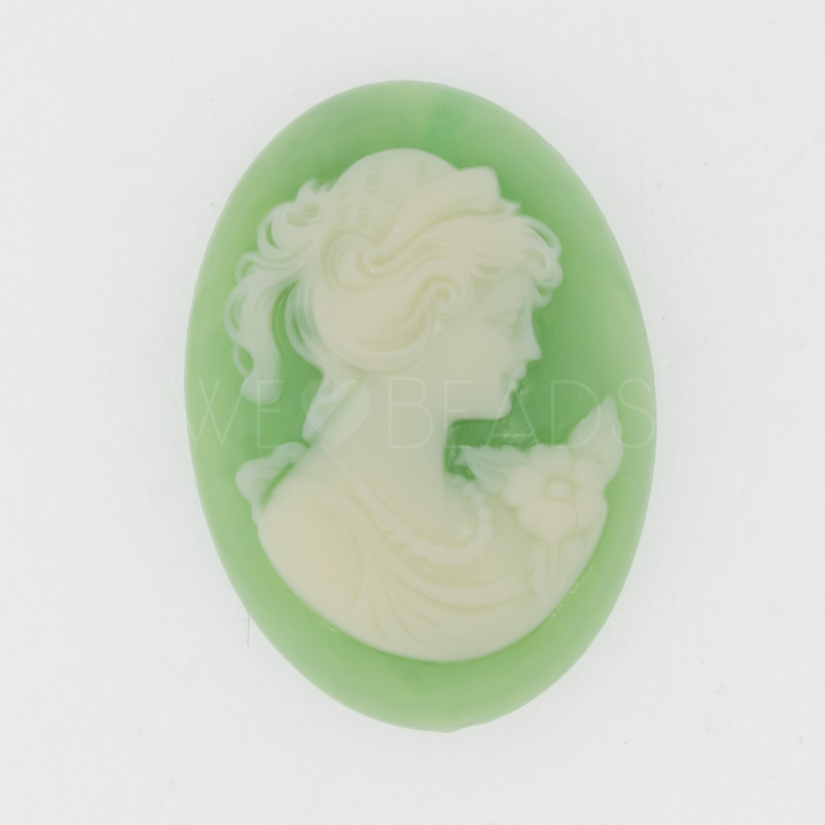 Kamee "Mädchen mit zopf" oval in