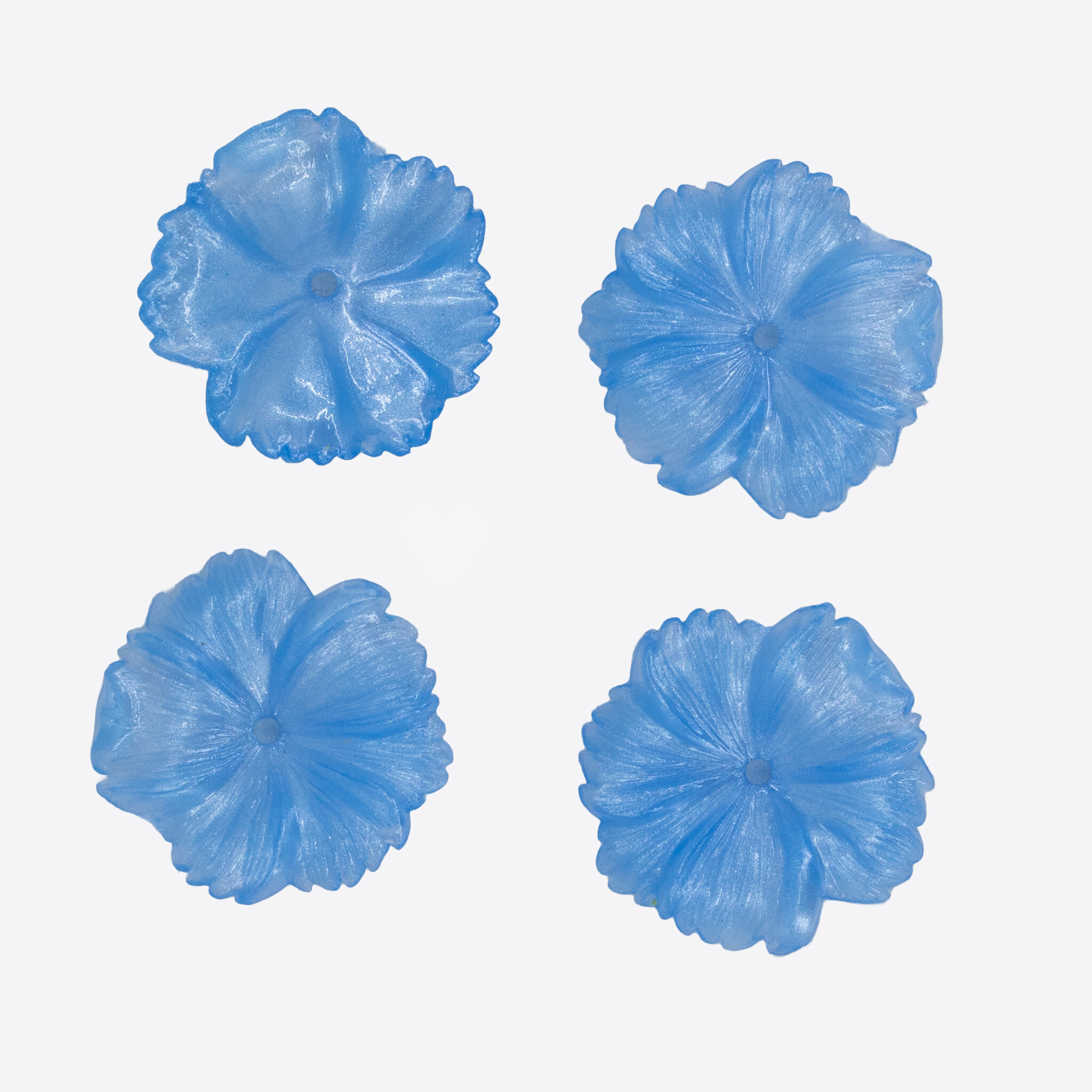 18mm Blume Perle in puderblau