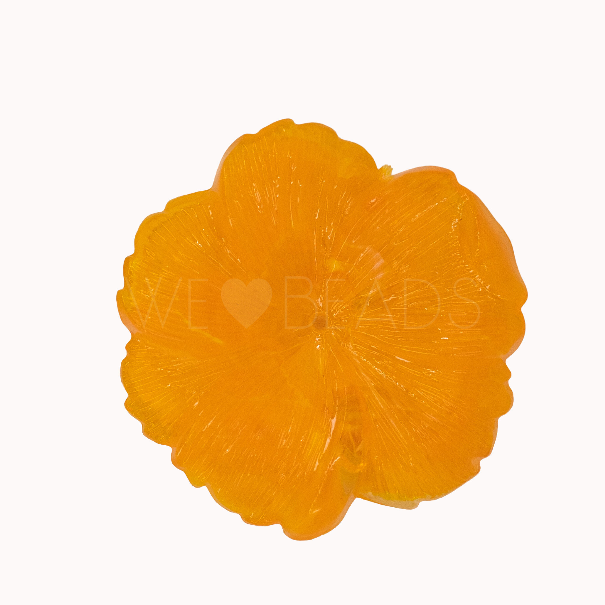33mm Flower Beads in sun orange